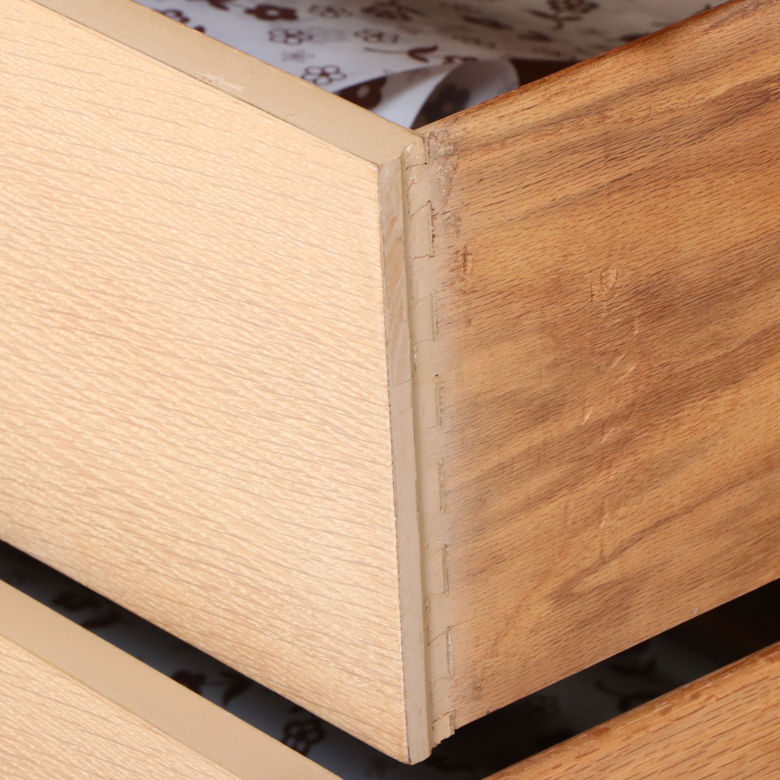 Mid Century Modern Natural Finish Oak Five-Drawer Chest