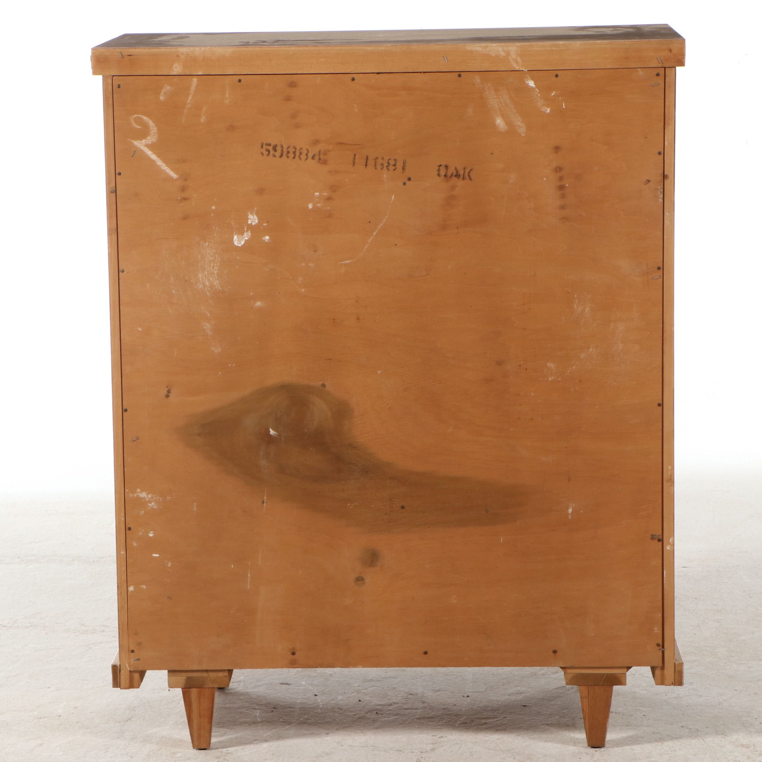 Mid Century Modern Natural Finish Oak Five-Drawer Chest