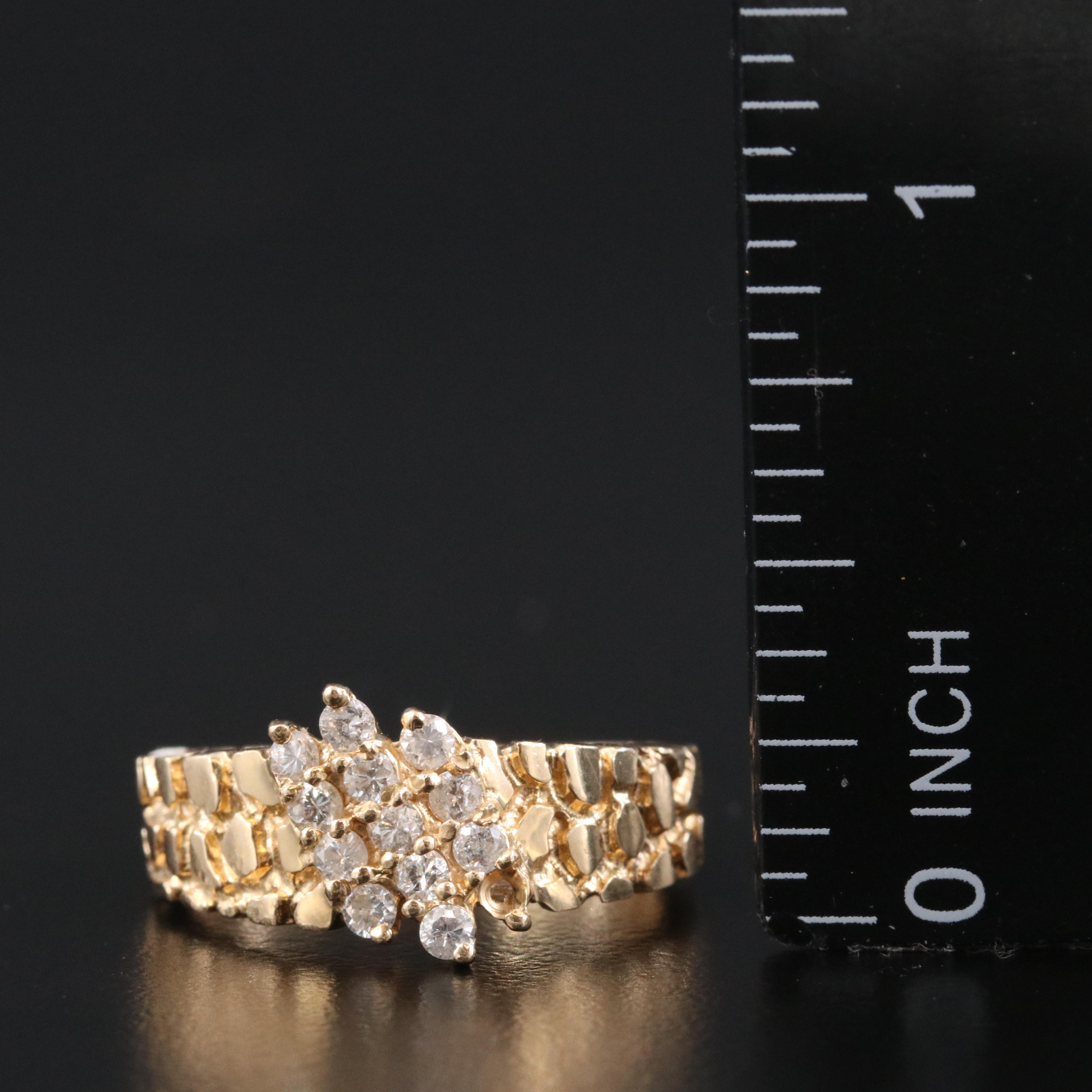 14K 0.33 CTW Diamond Nugget Style Ring