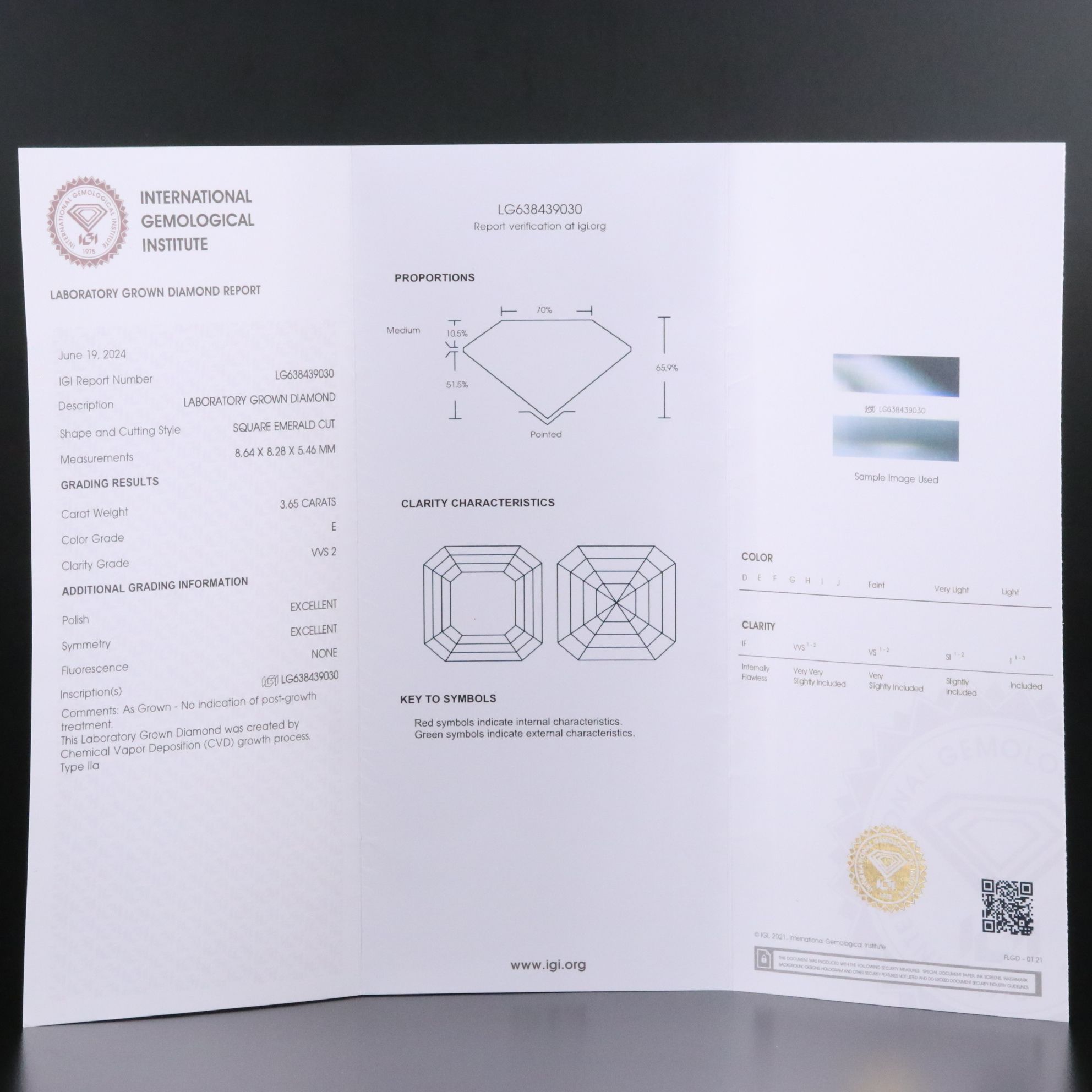 Platinum 4.69 CTW Lab Grown Diamond Ring with IGI Report