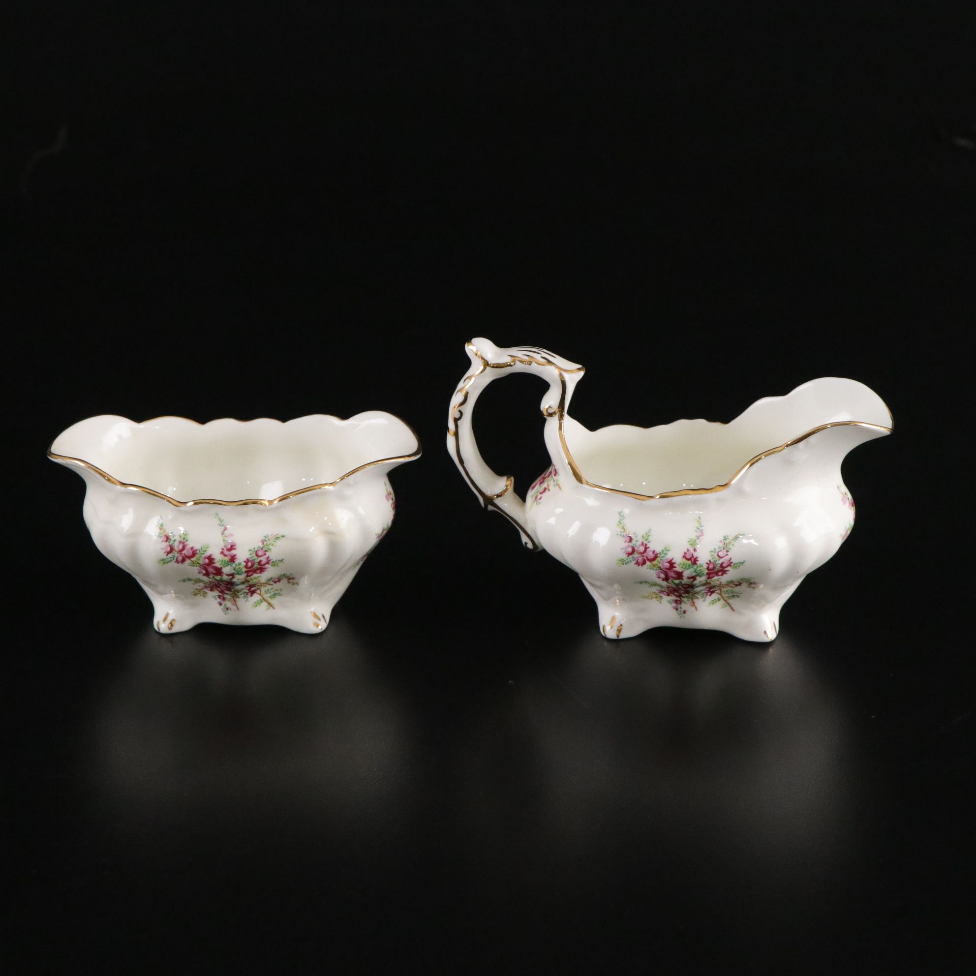 Hammersly & Co. Cream and Sugar with Other Bone China Teacups and Saucers