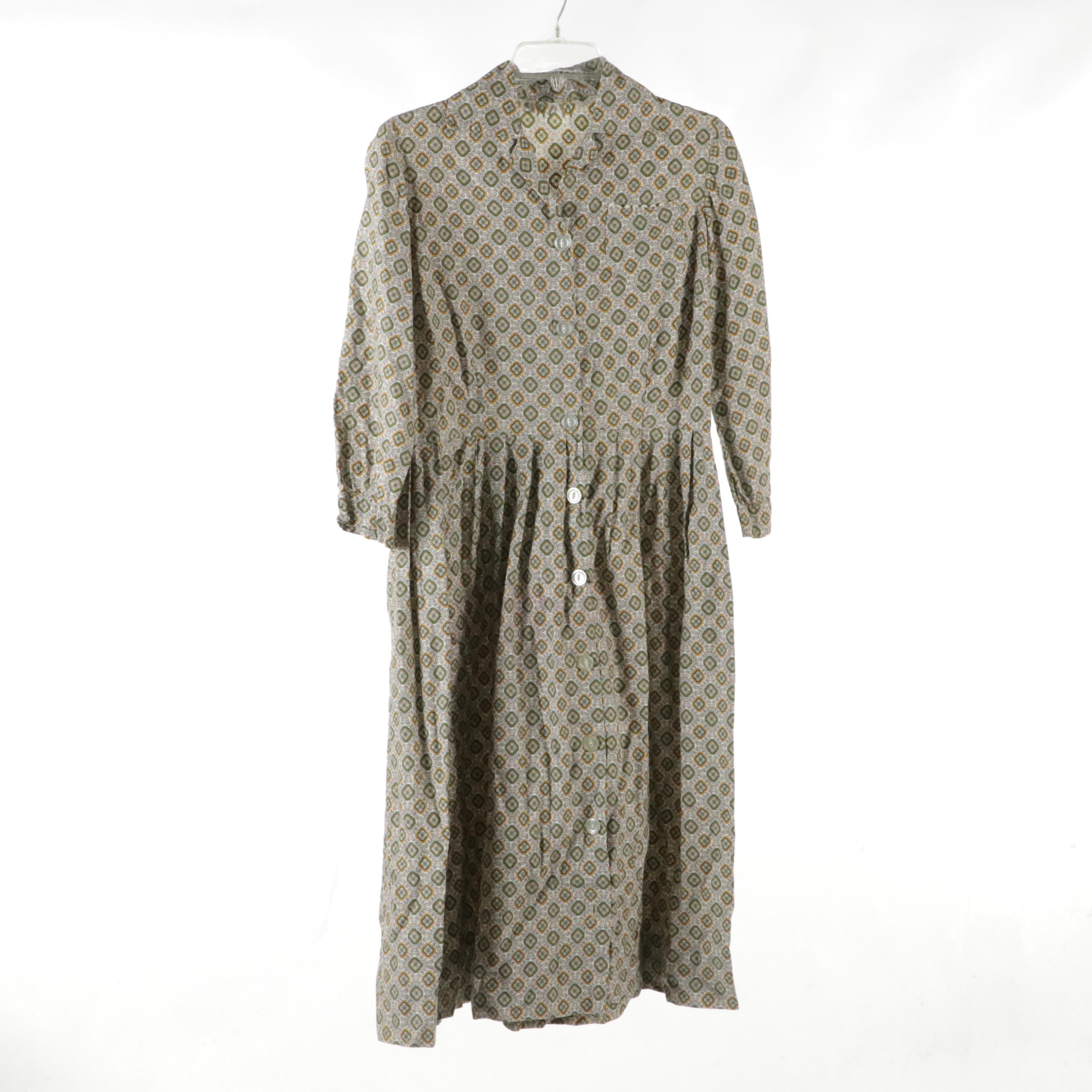 Cotton Shirtwaist and Wrap Dresses with Gathered Cotton Skirts, 1950s