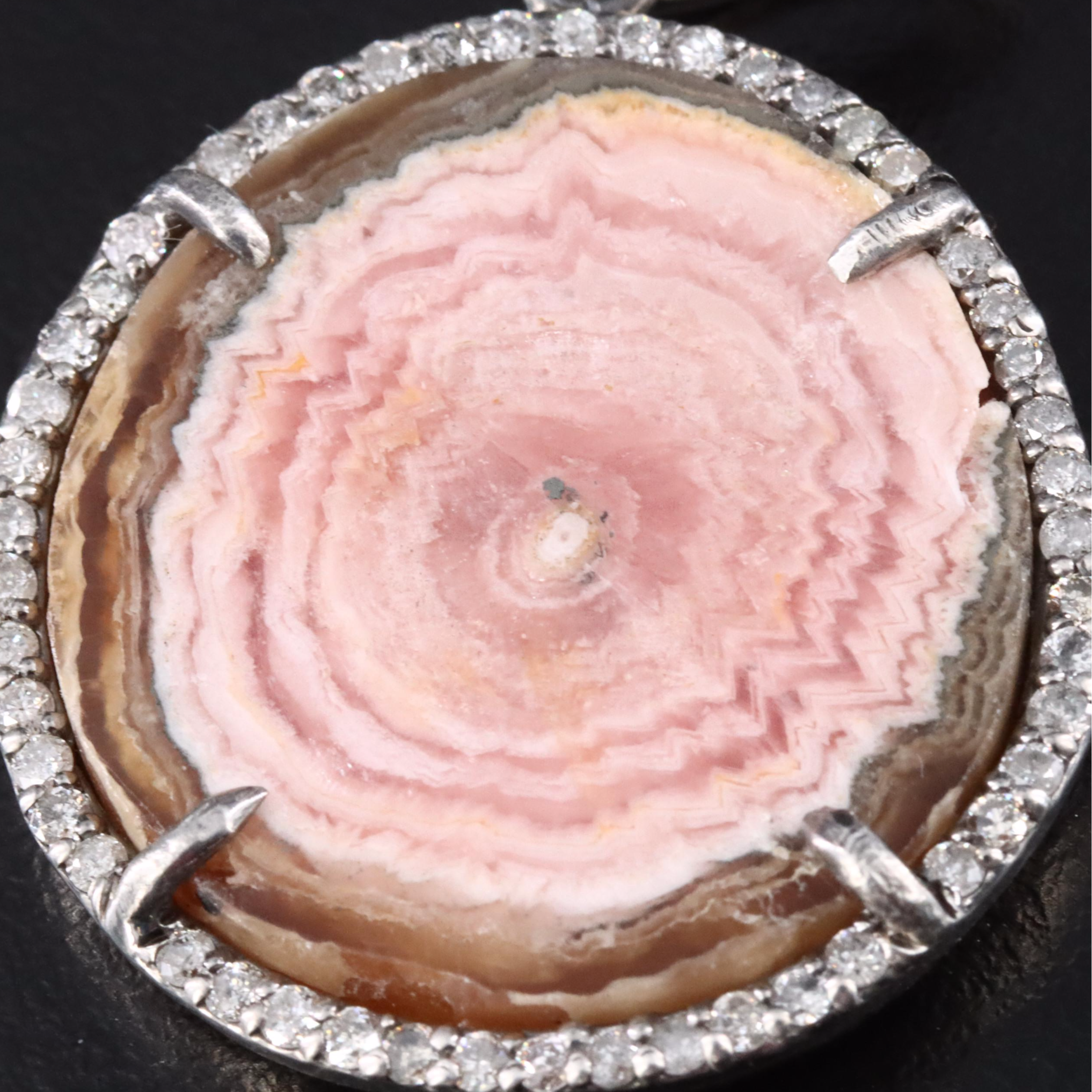 Sterling Rhodochrosite, Diamond and Gemstone Pendants Featuring Sheryl Lowe