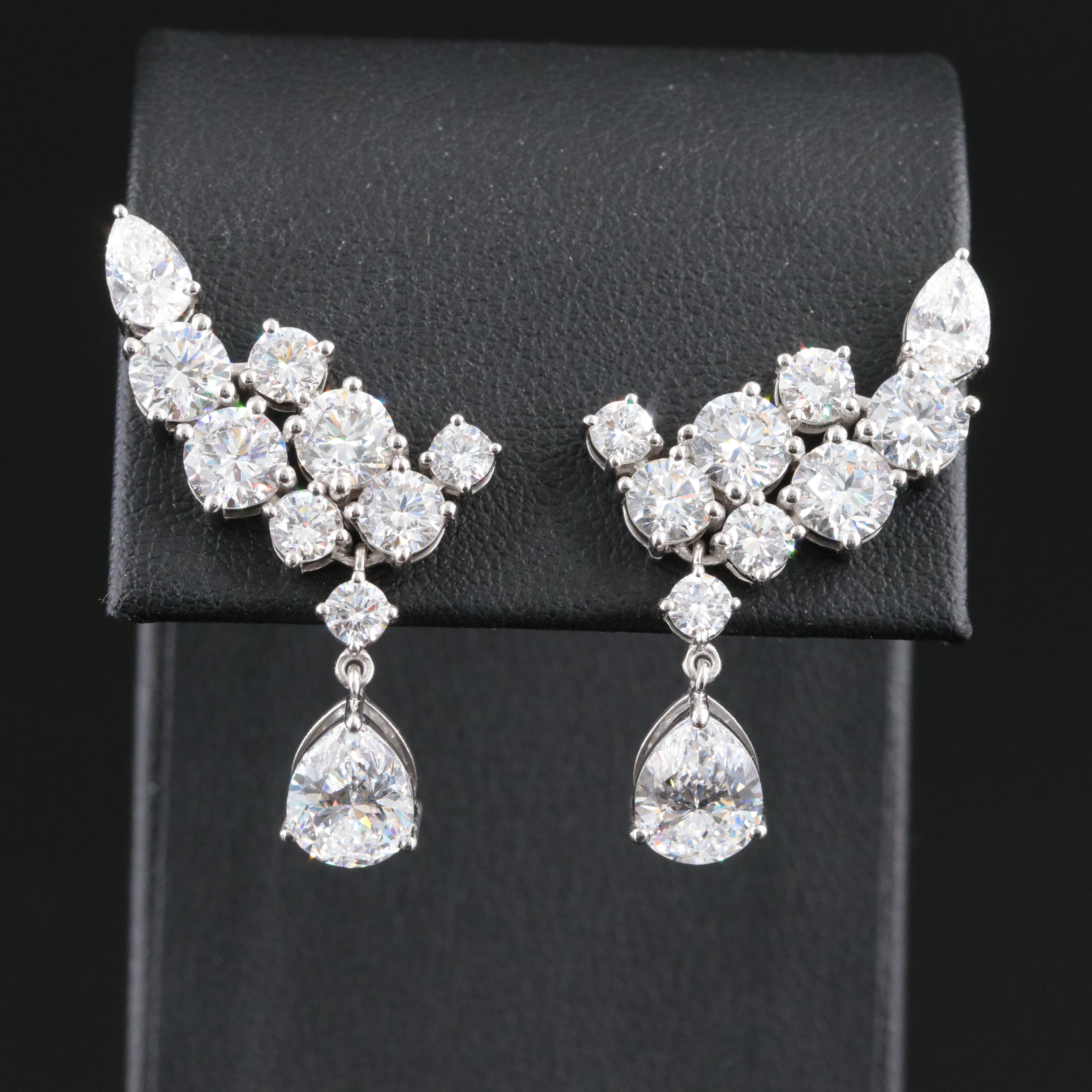 Platinum 7.94 CTW Lab Grown Diamond Earrings