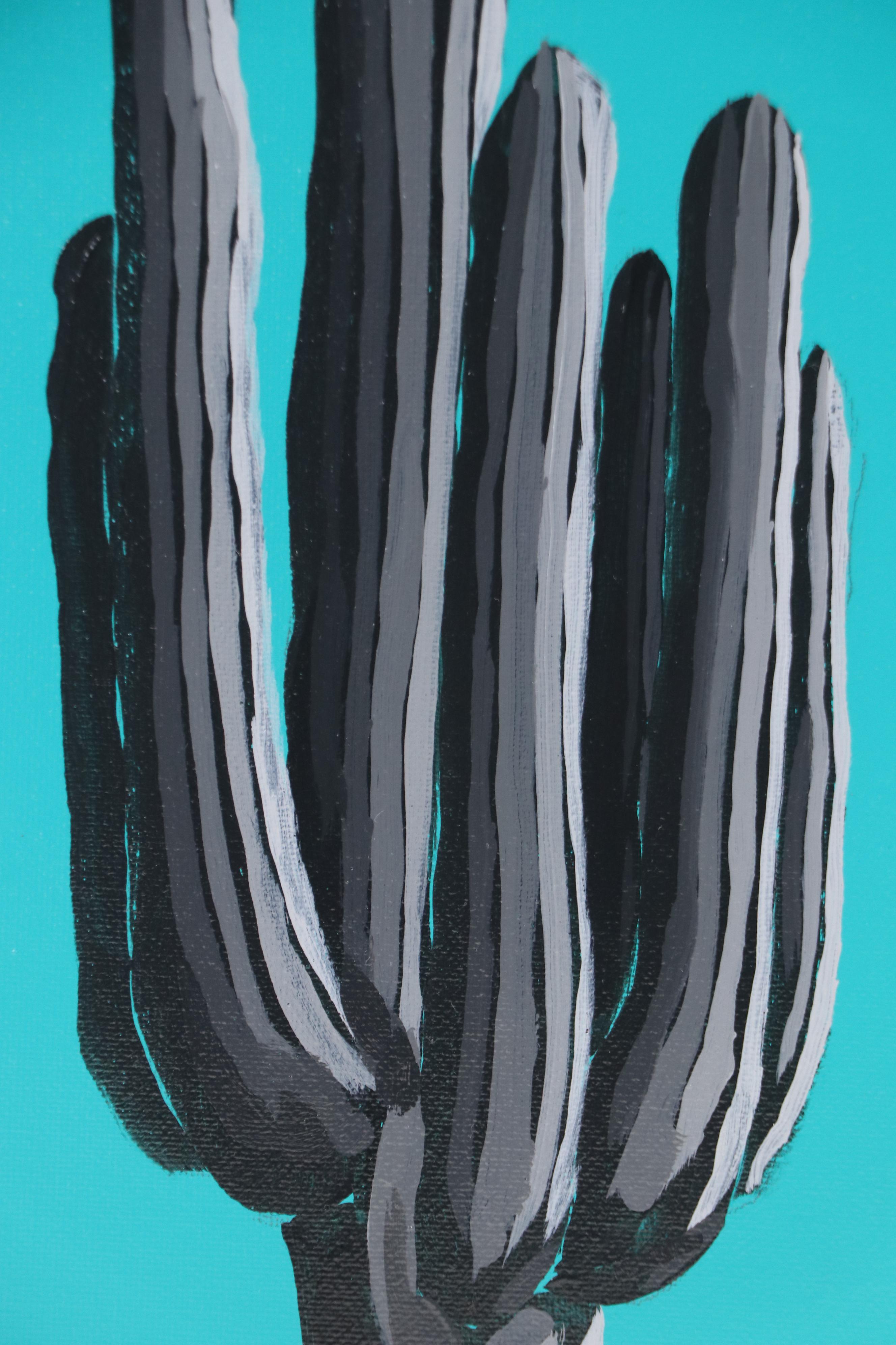 Joshua Ramsey Acrylic Painting "Moonlight Saguaro II," 2025