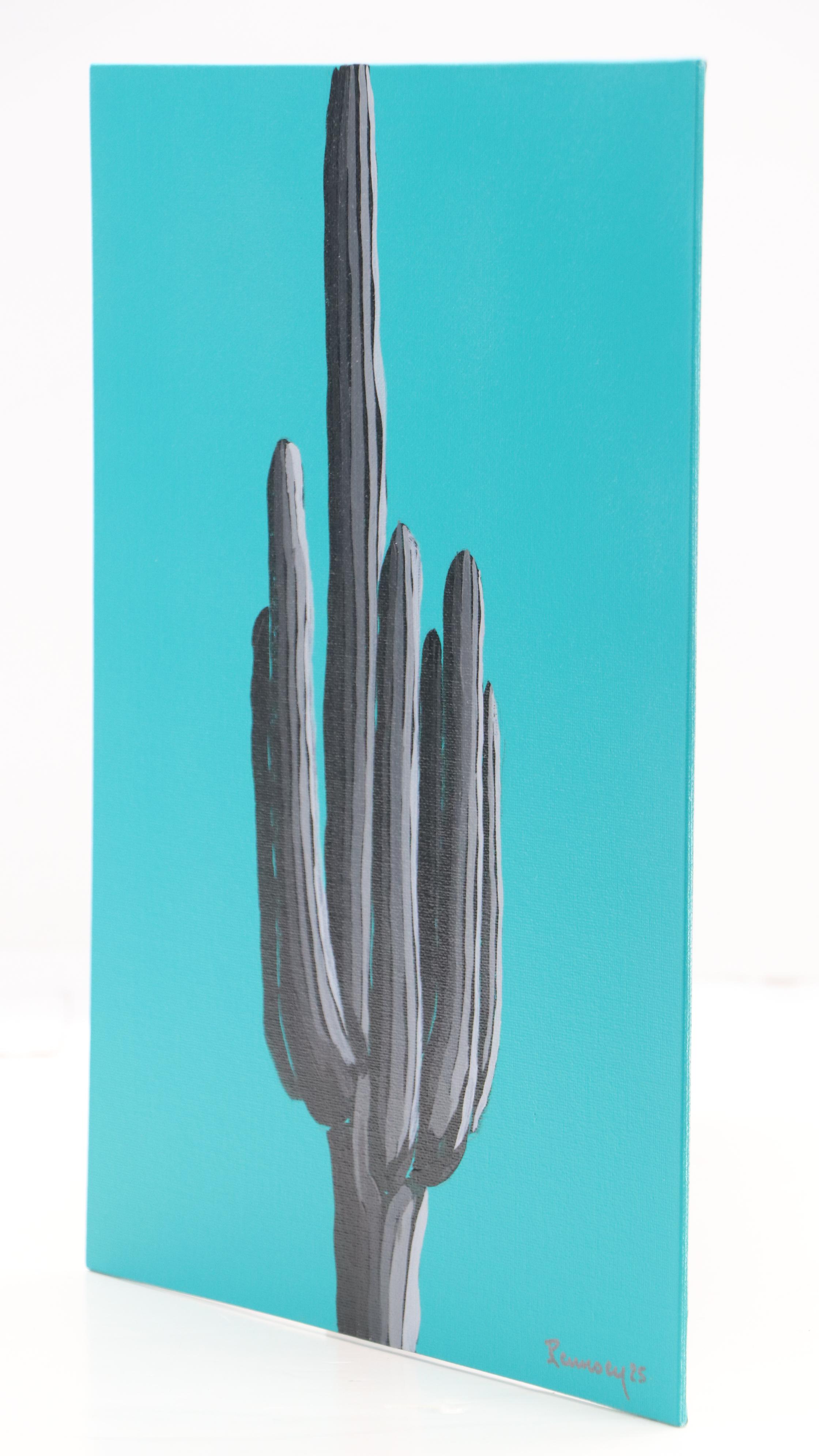 Joshua Ramsey Acrylic Painting "Moonlight Saguaro II," 2025