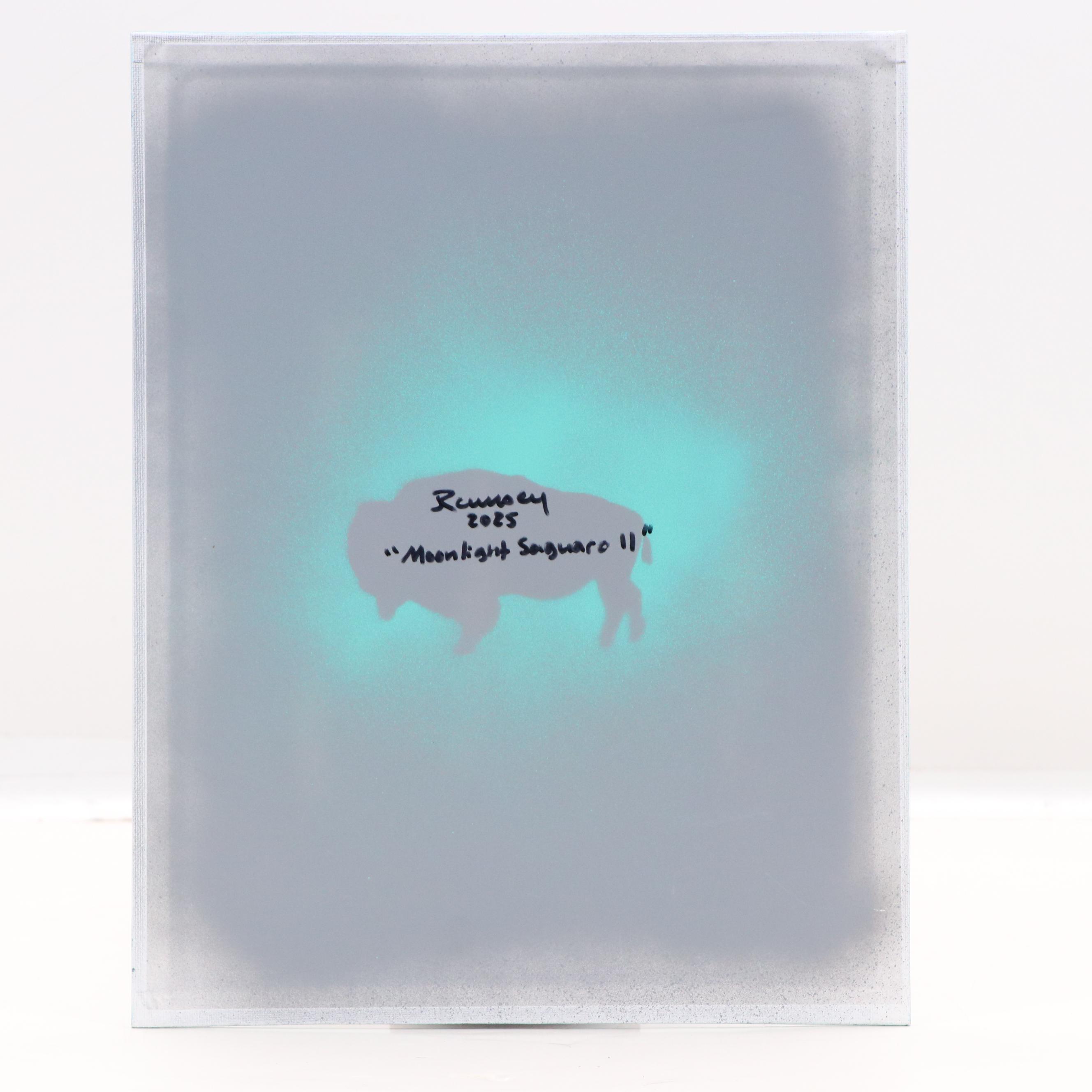 Joshua Ramsey Acrylic Painting "Moonlight Saguaro II," 2025