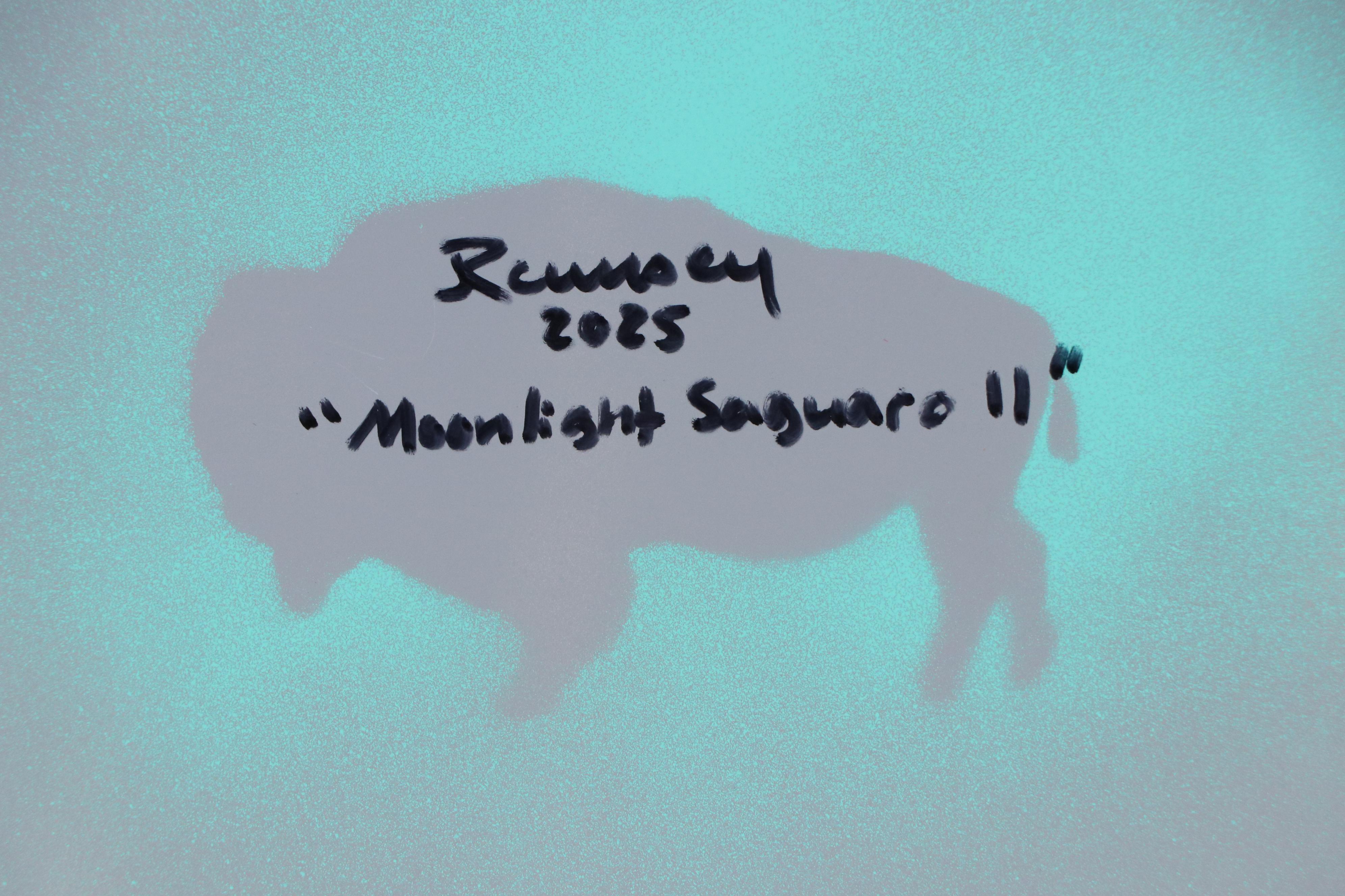 Joshua Ramsey Acrylic Painting "Moonlight Saguaro II," 2025