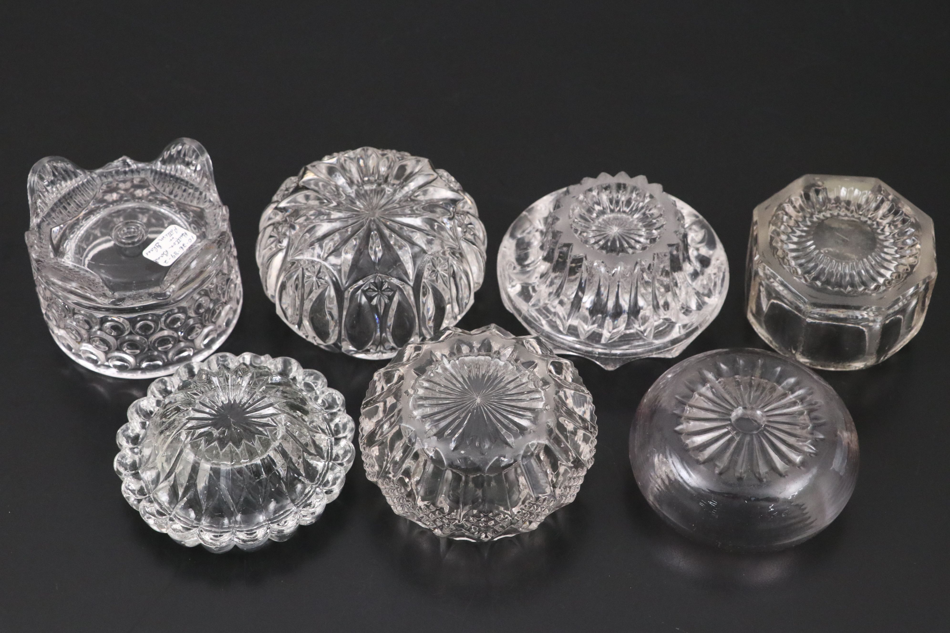 Round Crystal and Glass Master Salt Cellars