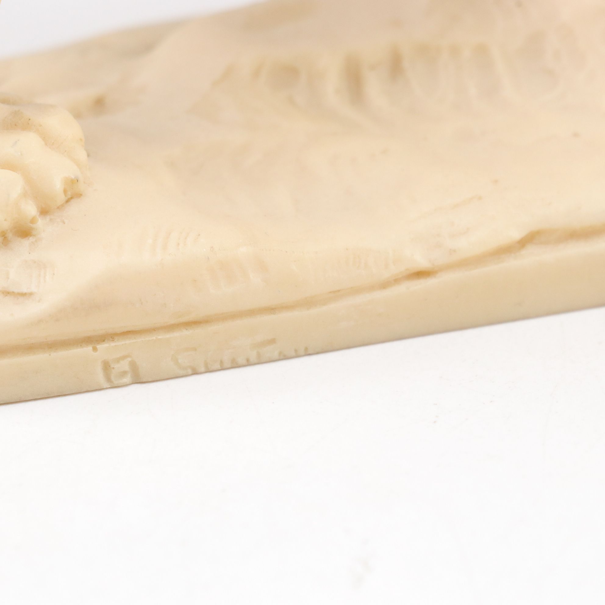 A. Santini Italian Carved Resin Hunting Dog Statues