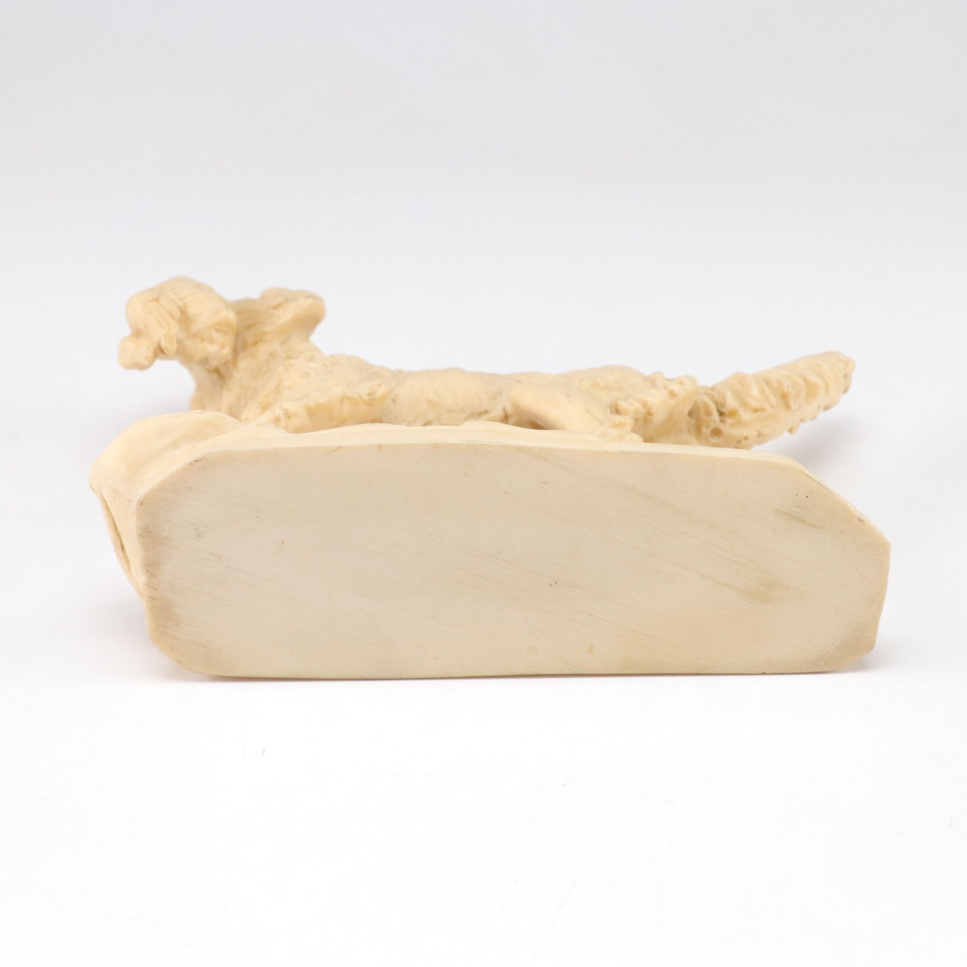 A. Santini Italian Carved Resin Hunting Dog Statues