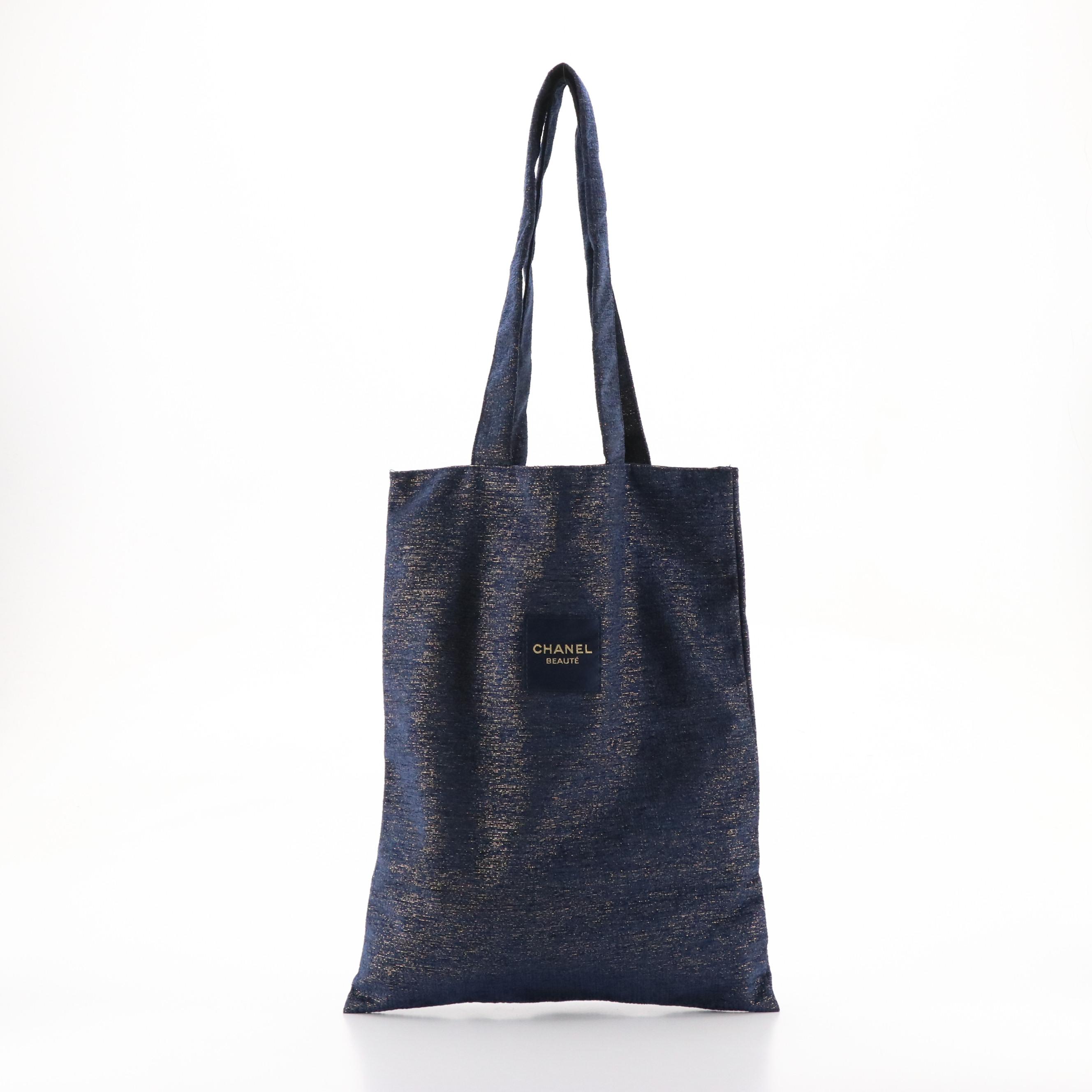 Chanel Beauté Promotional Tote Bag in Blue/Gold Metallic