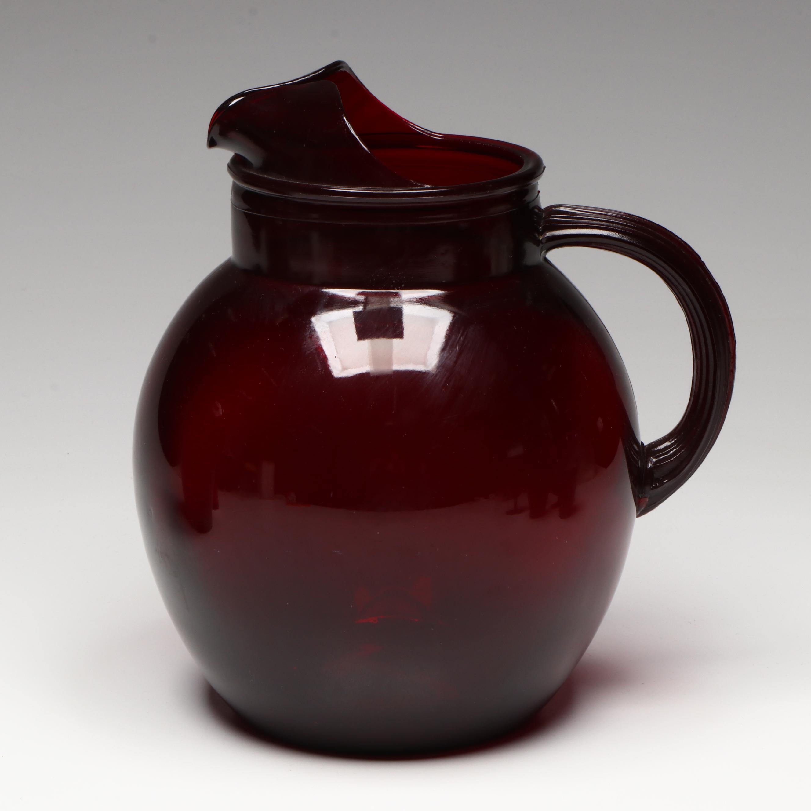 Anchor Hocking "Royal Ruby" Tableware and Vases, Mid to Late 20th Century