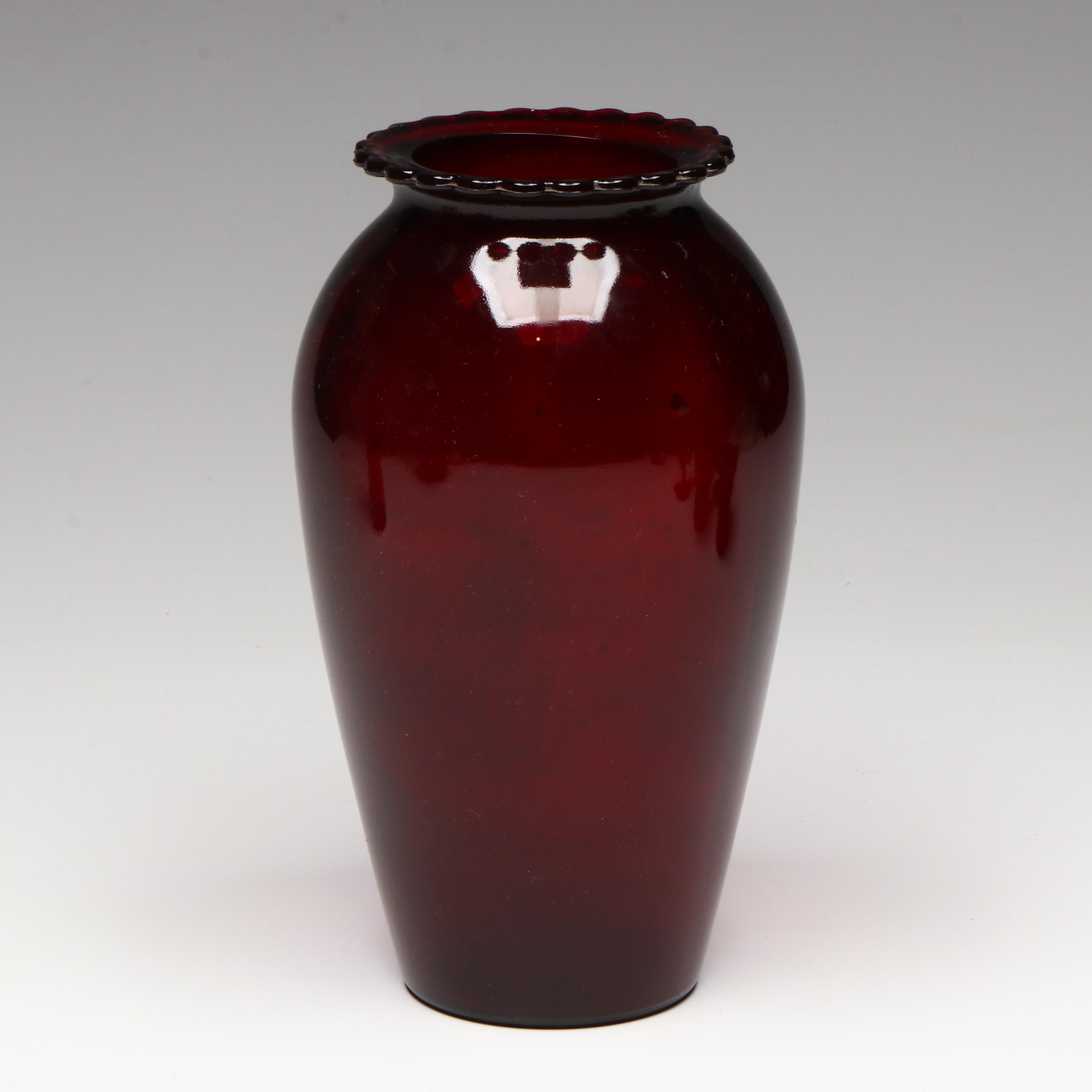 Anchor Hocking "Royal Ruby" Tableware and Vases, Mid to Late 20th Century
