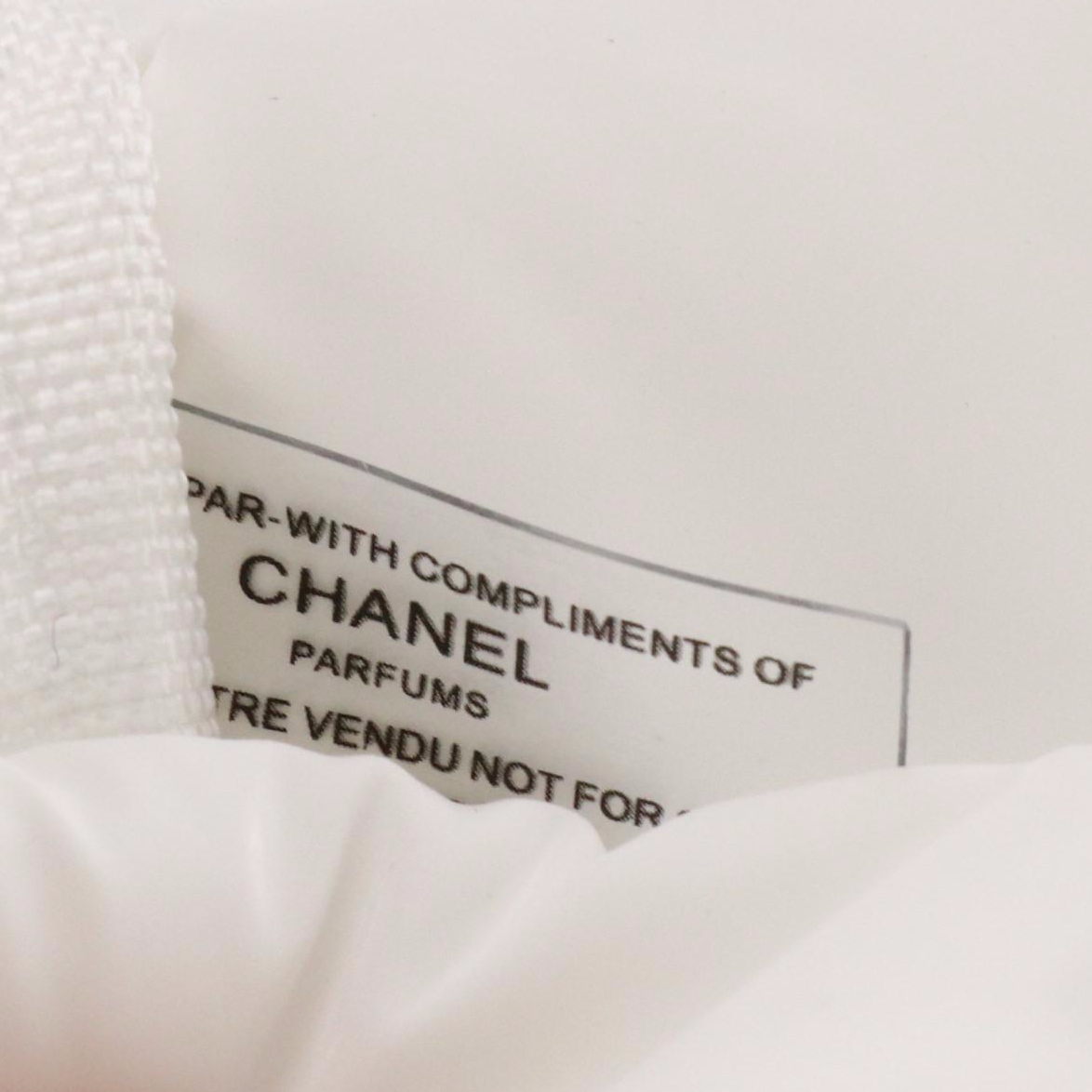 Chanel Parfums Promotional Mini Zip Handbag in White Nylon