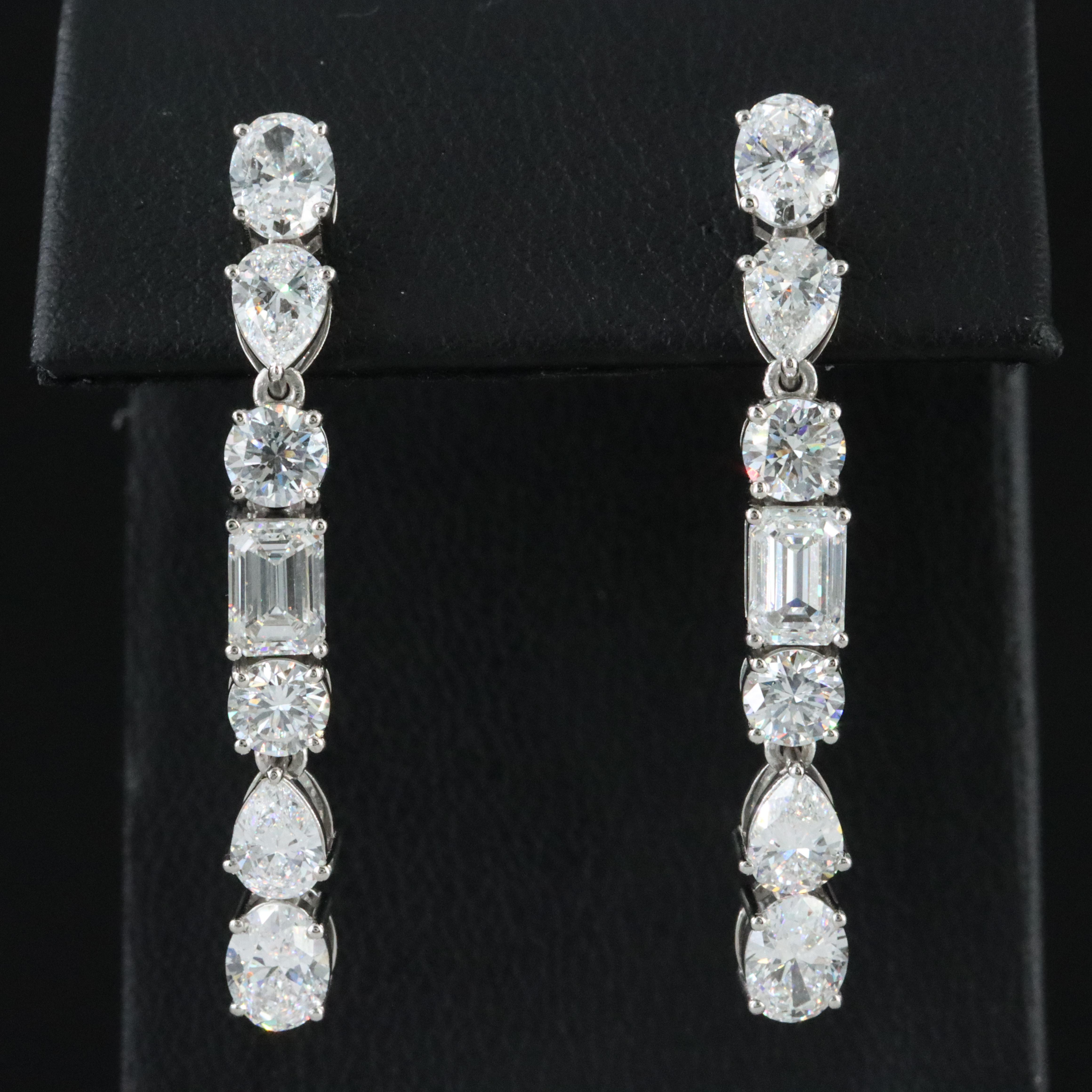 Platinum 4.95 CTW Lab Grown Diamond Earrings