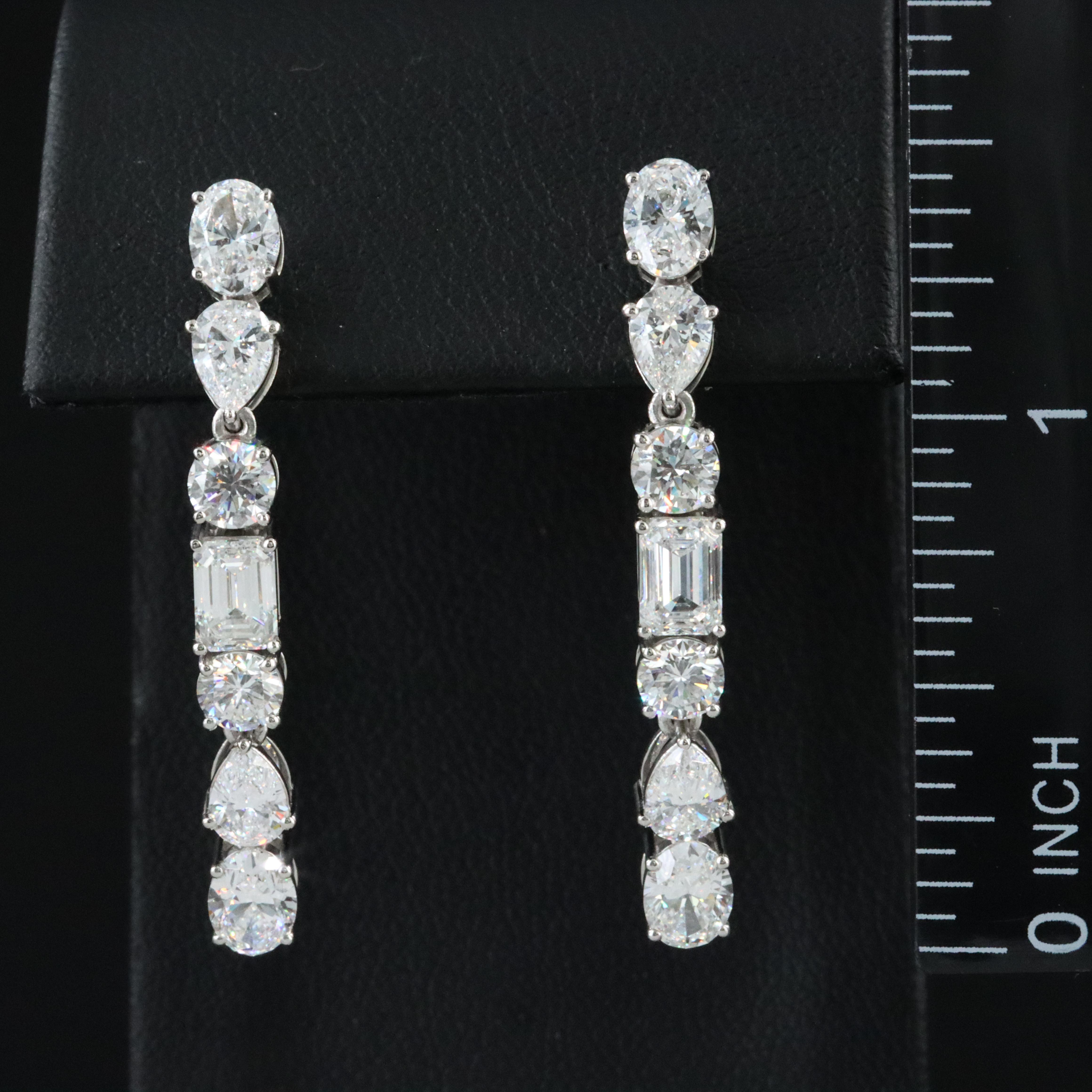 Platinum 4.95 CTW Lab Grown Diamond Earrings