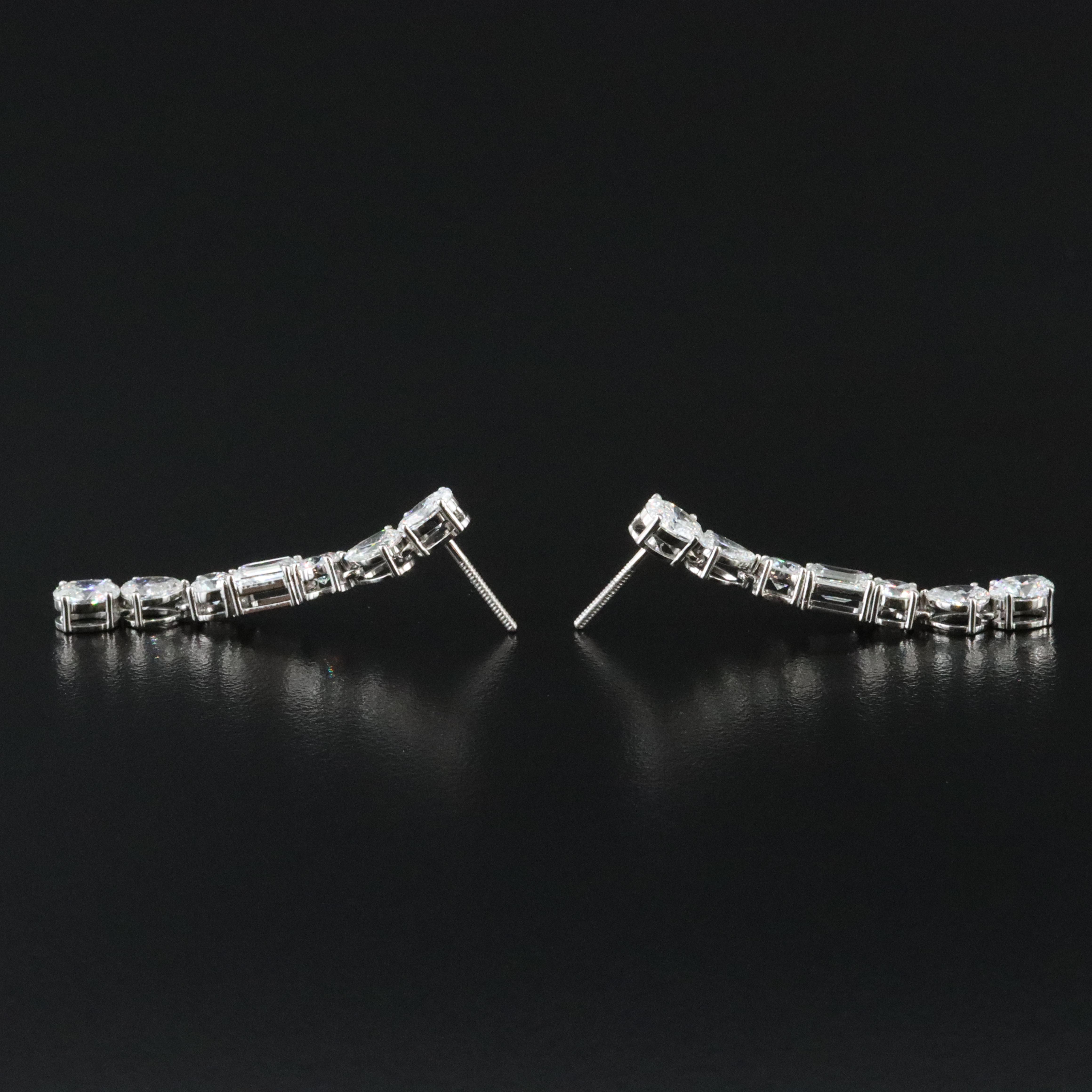 Platinum 4.95 CTW Lab Grown Diamond Earrings