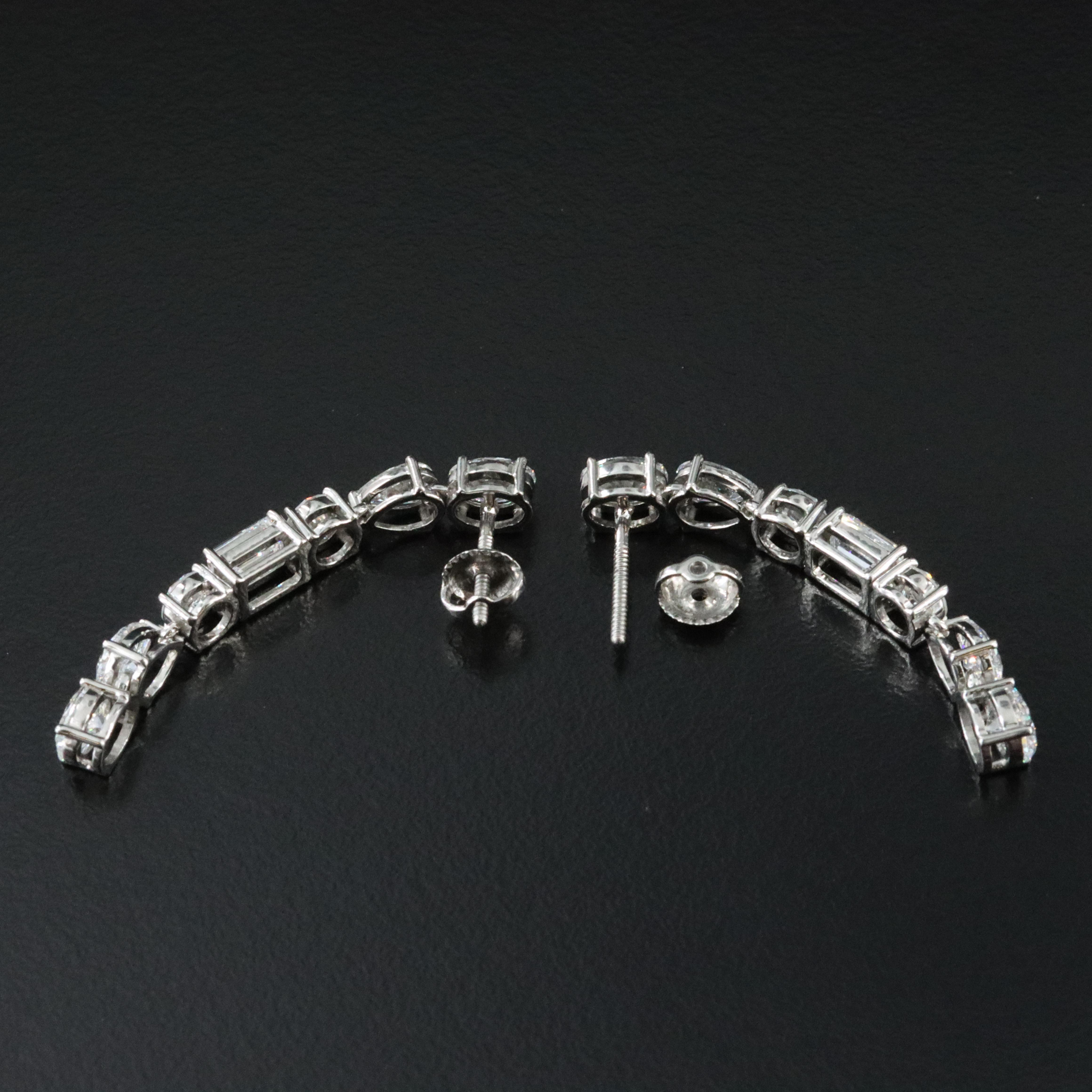 Platinum 4.95 CTW Lab Grown Diamond Earrings