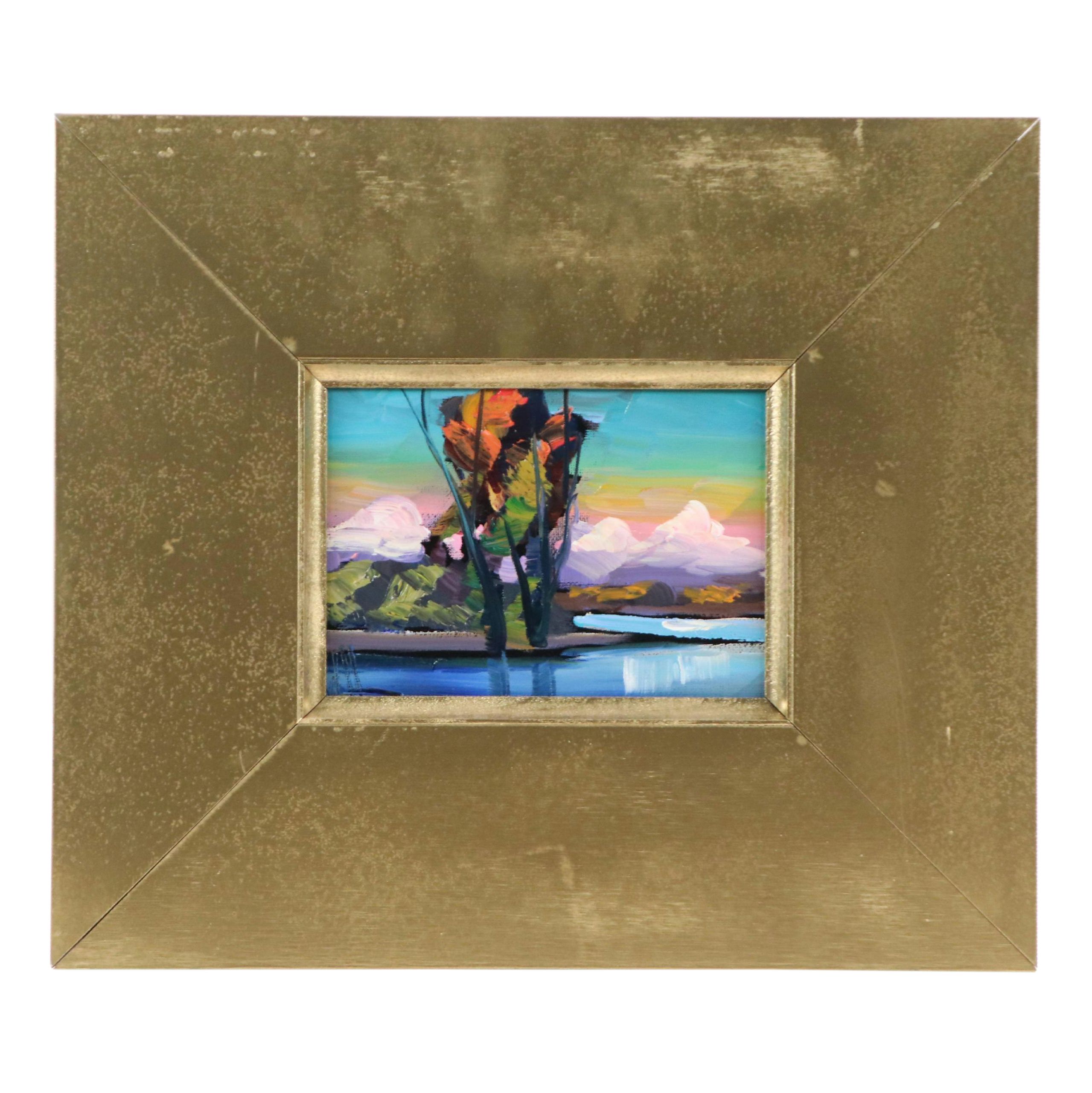 William Hawkins Landscape Oil Painting, Circa 2020