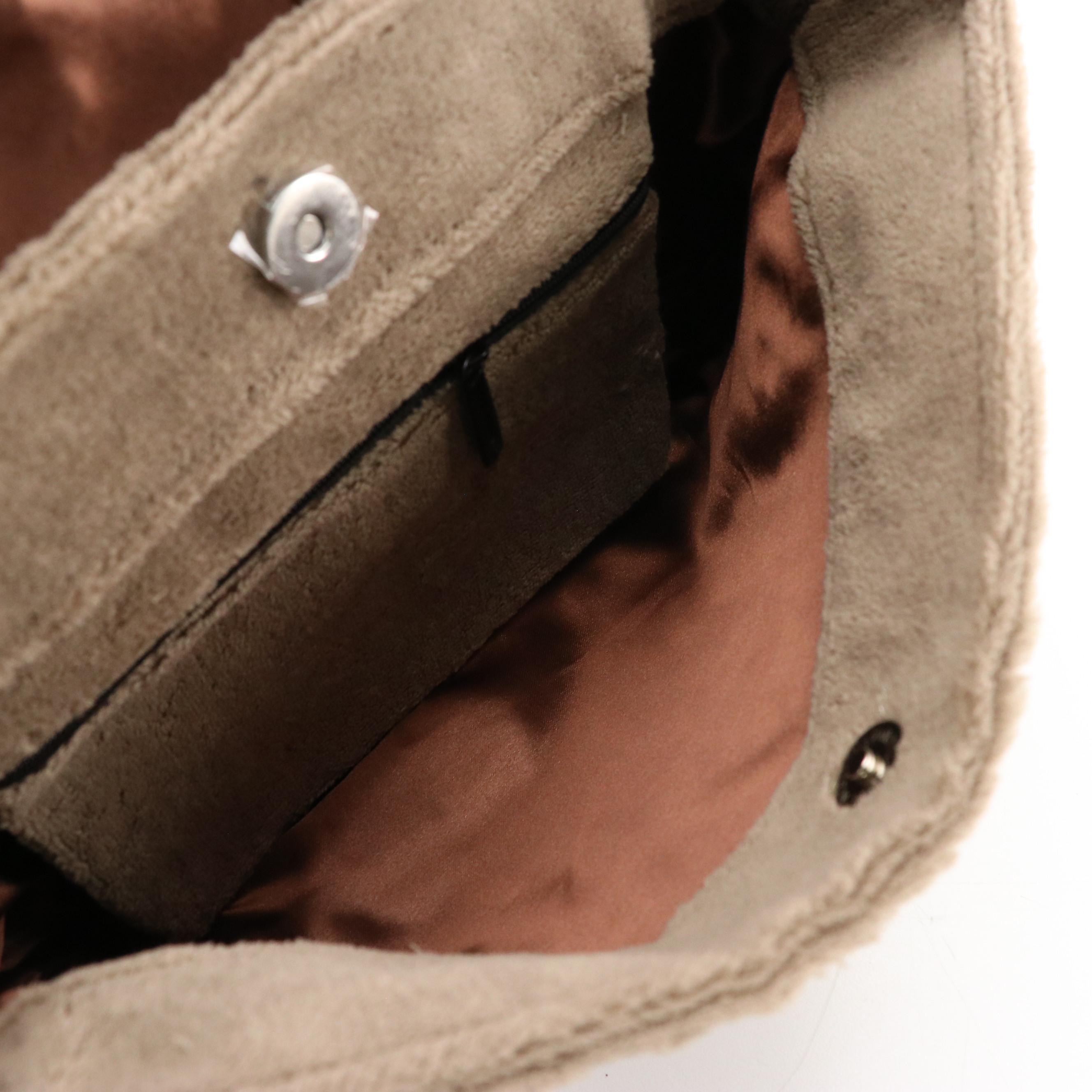 Chanel Makeup "Précision" Taupe Towel Bag with Patent Leather CC Accent