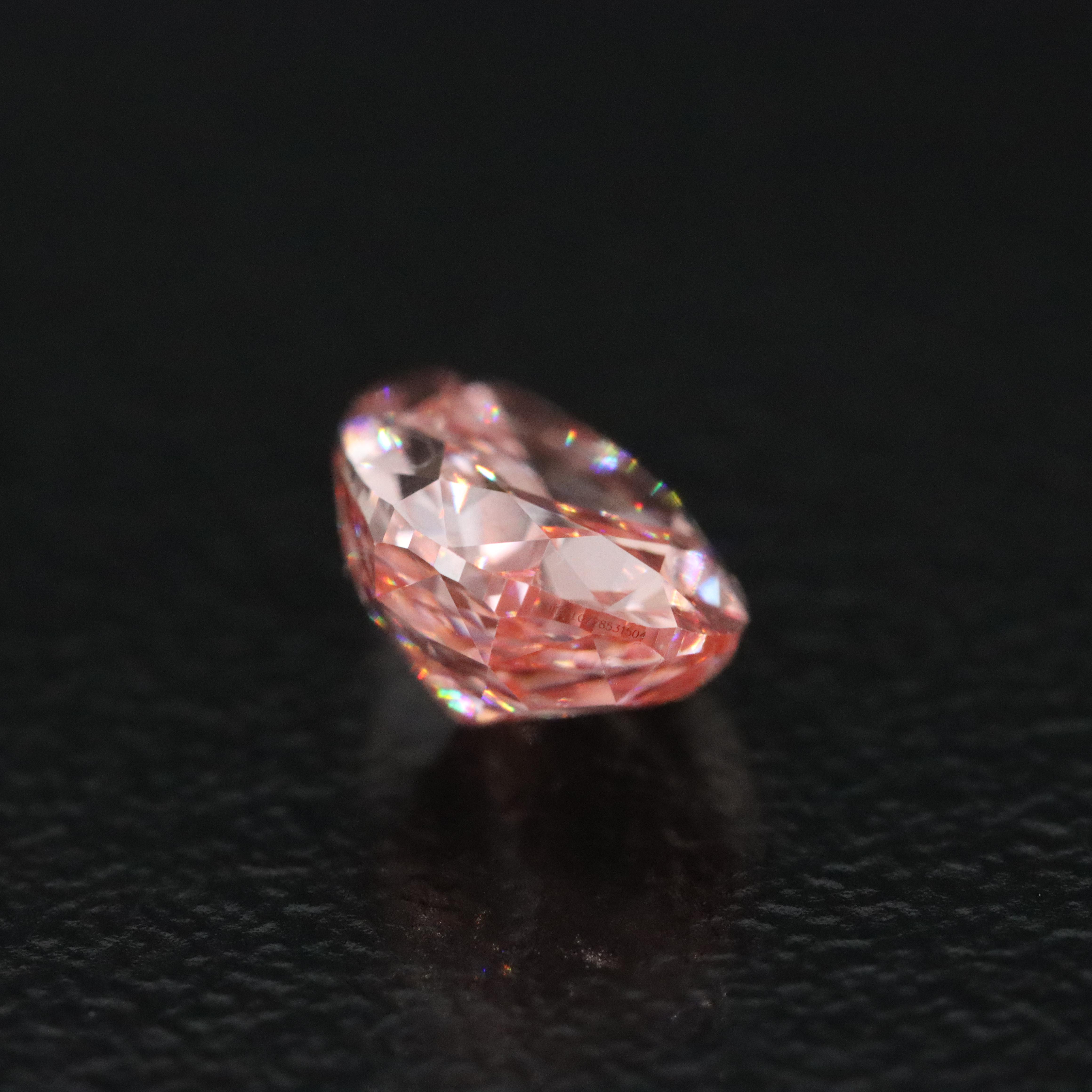 Loose 1.48 CT Lab Grown Fancy Pink Diamond with IGI Report
