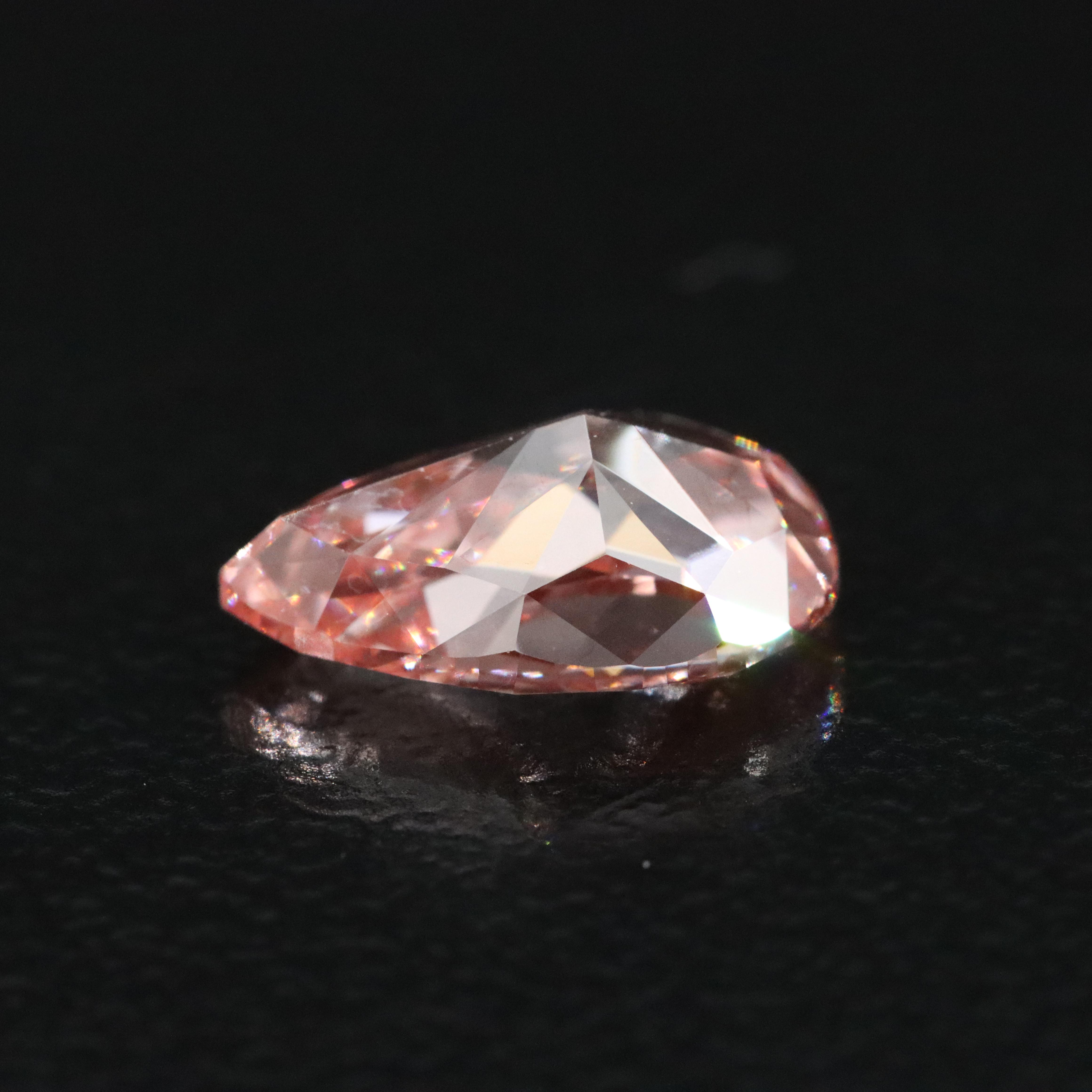 Loose 1.48 CT Lab Grown Fancy Pink Diamond with IGI Report