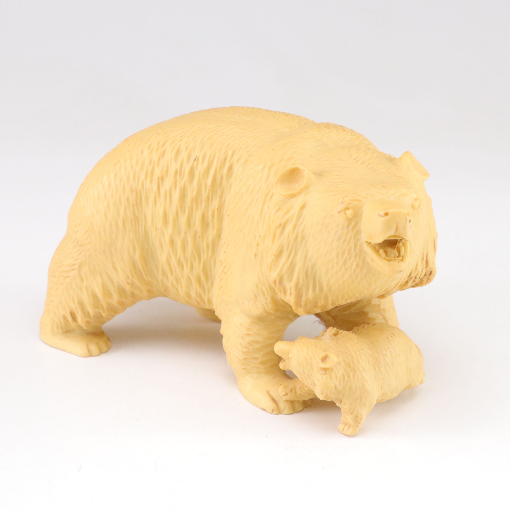 Carved Resin Mama Bear & Cub with Piggy Bank, Cast Iron Cat Bank & More Animals