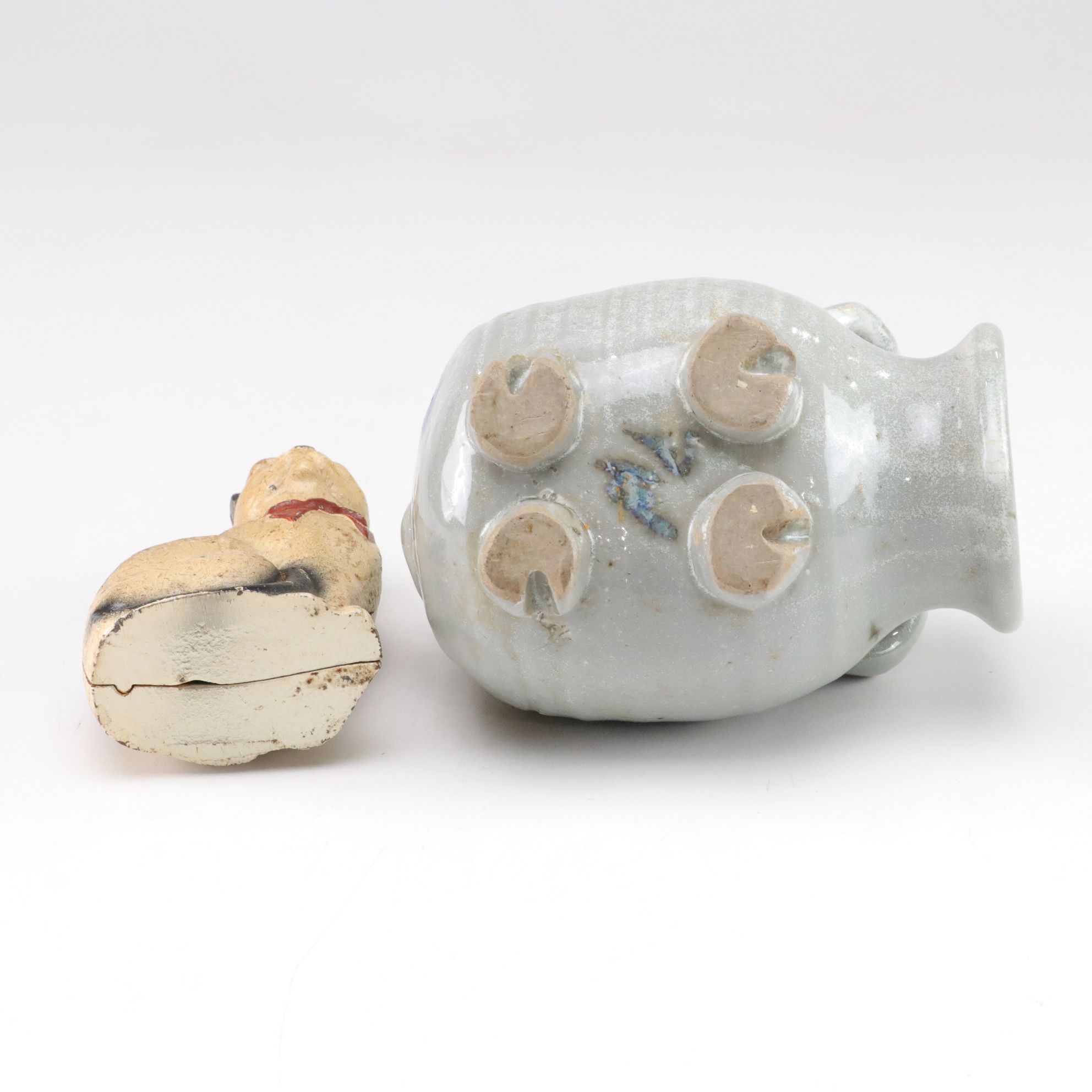 Carved Resin Mama Bear & Cub with Piggy Bank, Cast Iron Cat Bank & More Animals