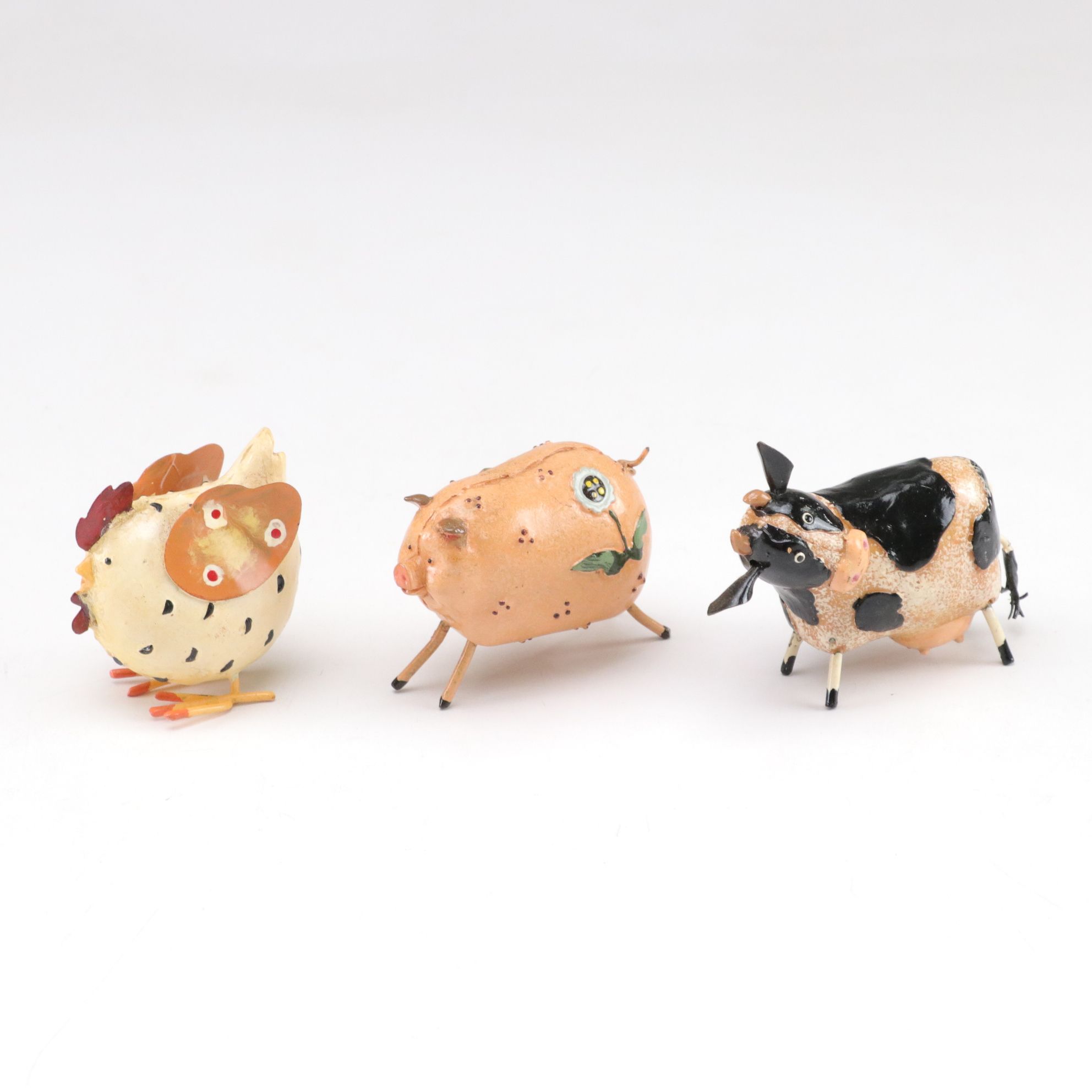 Carved Resin Mama Bear & Cub with Piggy Bank, Cast Iron Cat Bank & More Animals