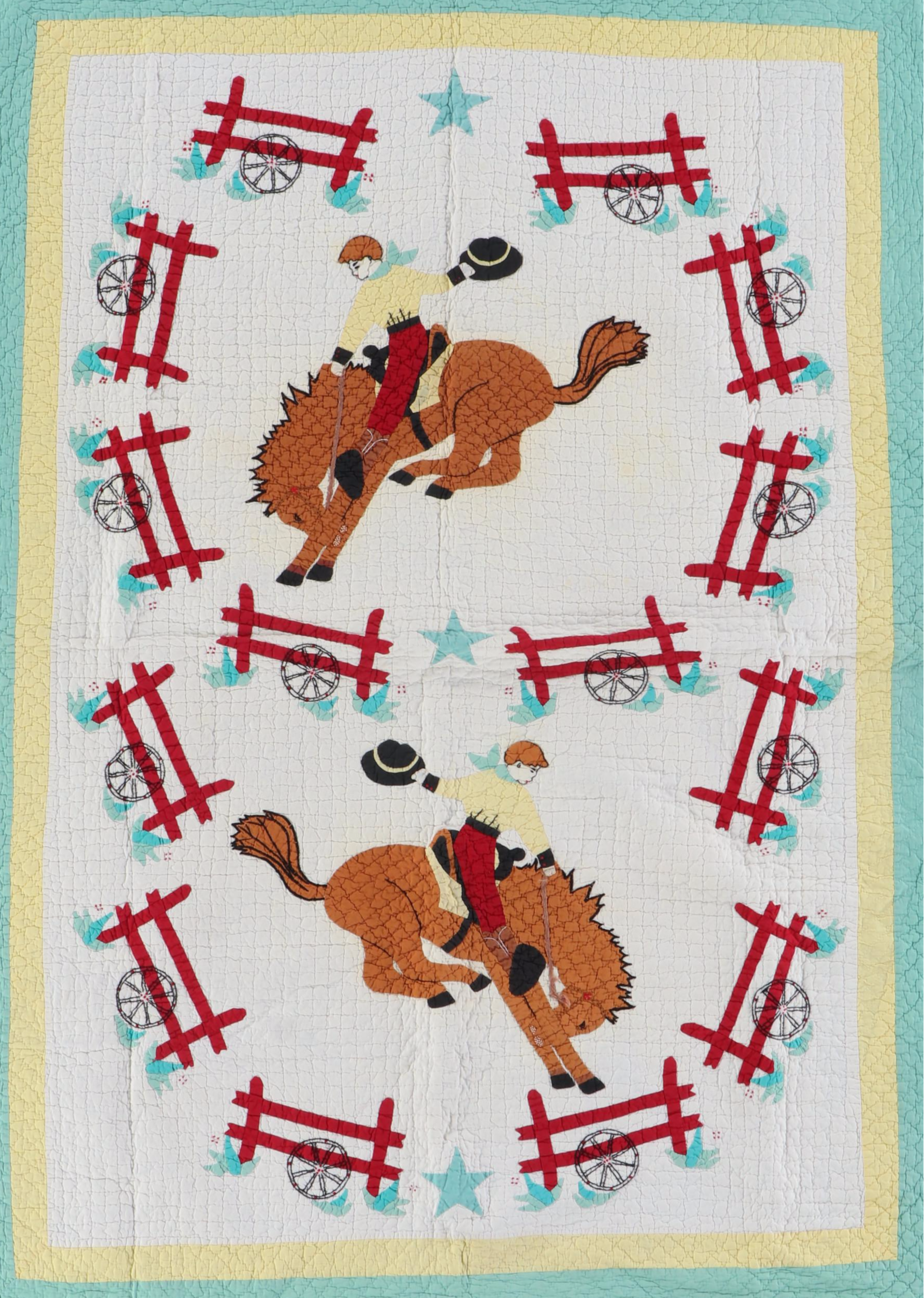 Judith Boisson "American Country" Cowboy Quilt, 1990