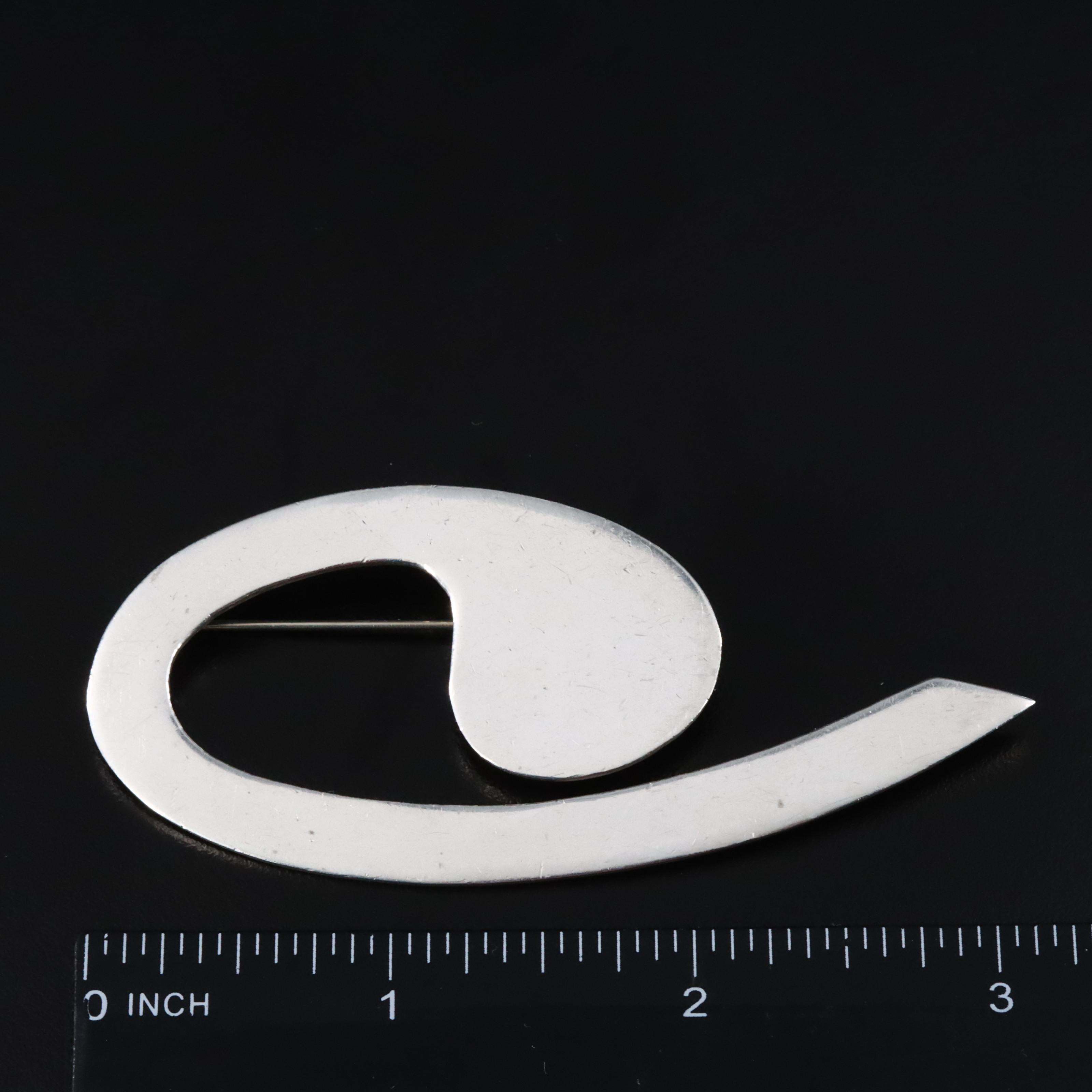 Mexican Sterling Spiral Brooch