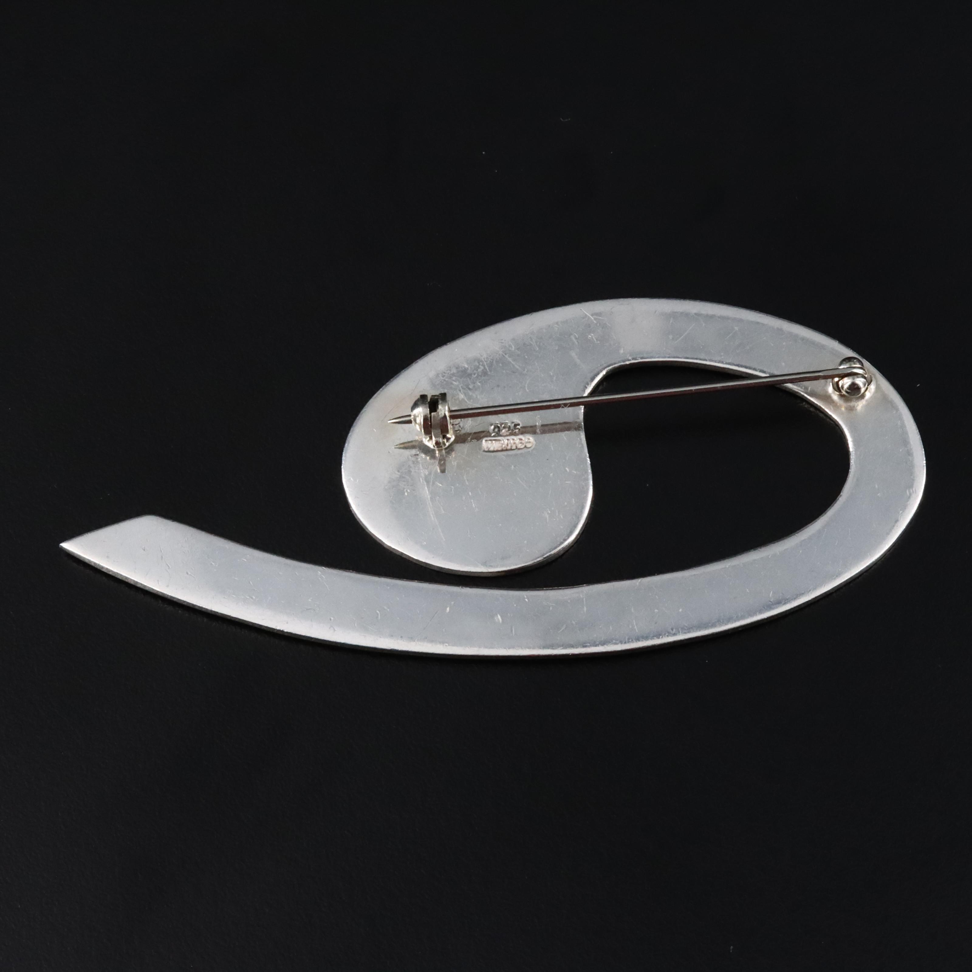 Mexican Sterling Spiral Brooch