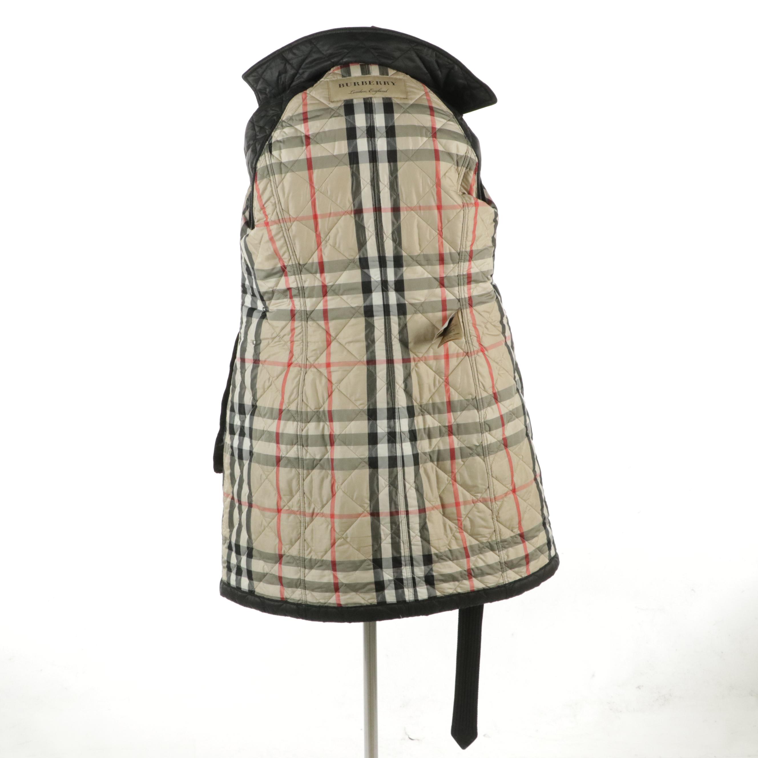 Burberry Lightweight Puffer Belted Jacket Coat with Detachable Hood