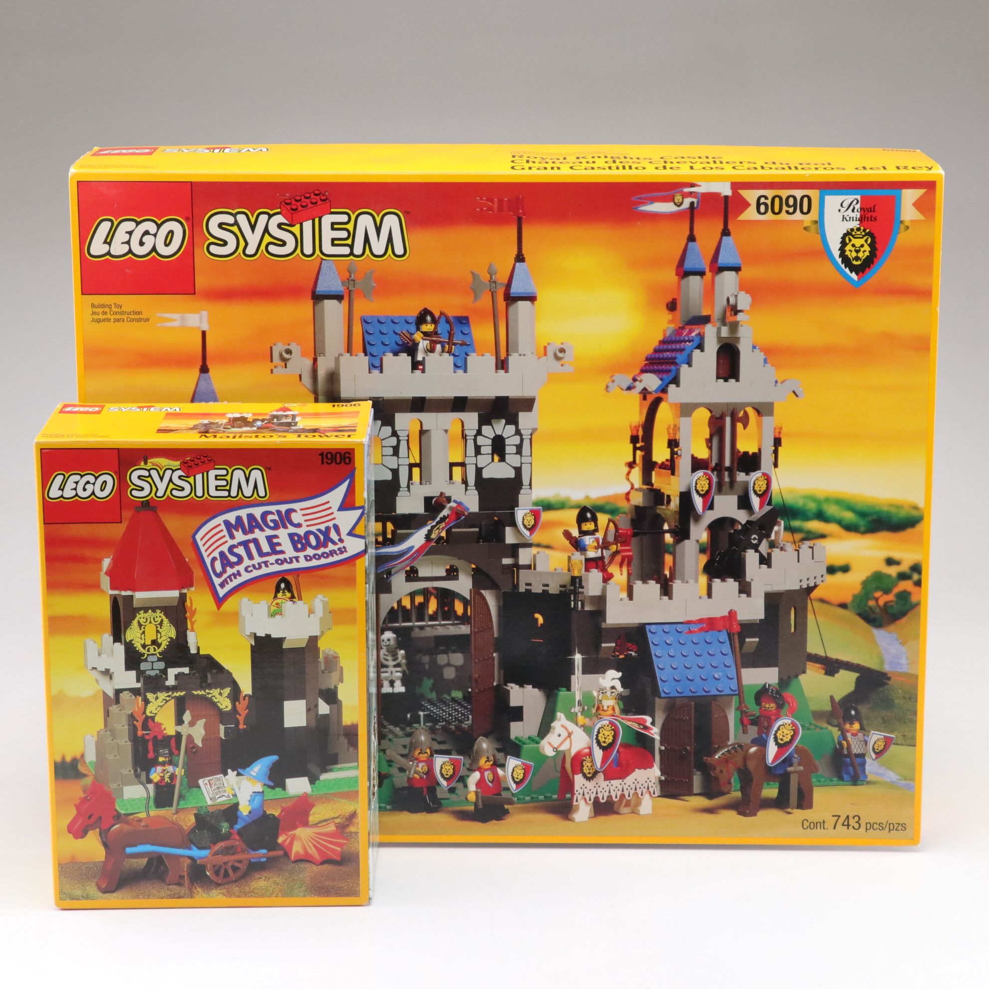 LEGO System "Royal Knights Castle" and "Majisto's Tower" Build Sets, 1990s
