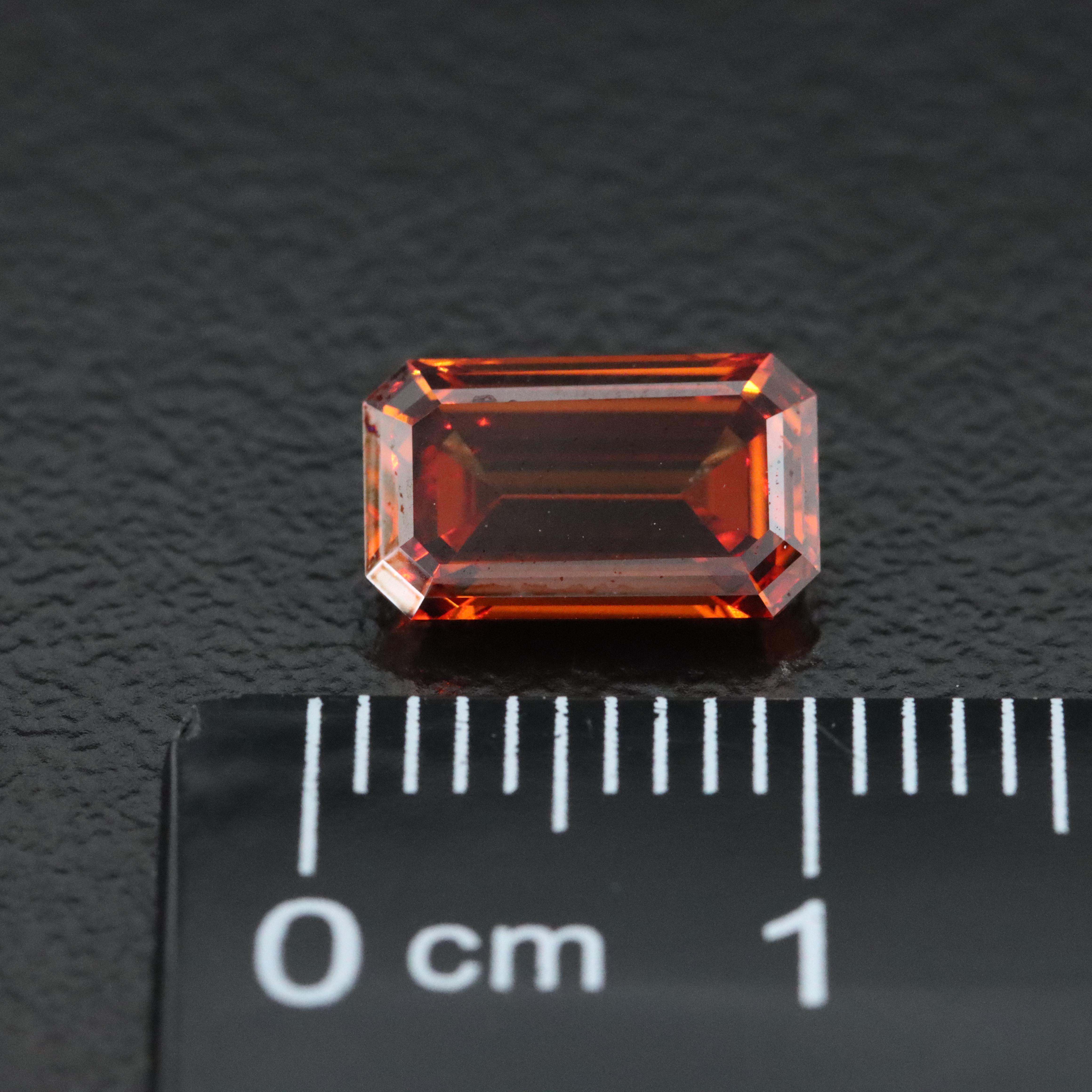 Loose 1.80 Lab Grown Fancy Orange Diamond with IGI Report