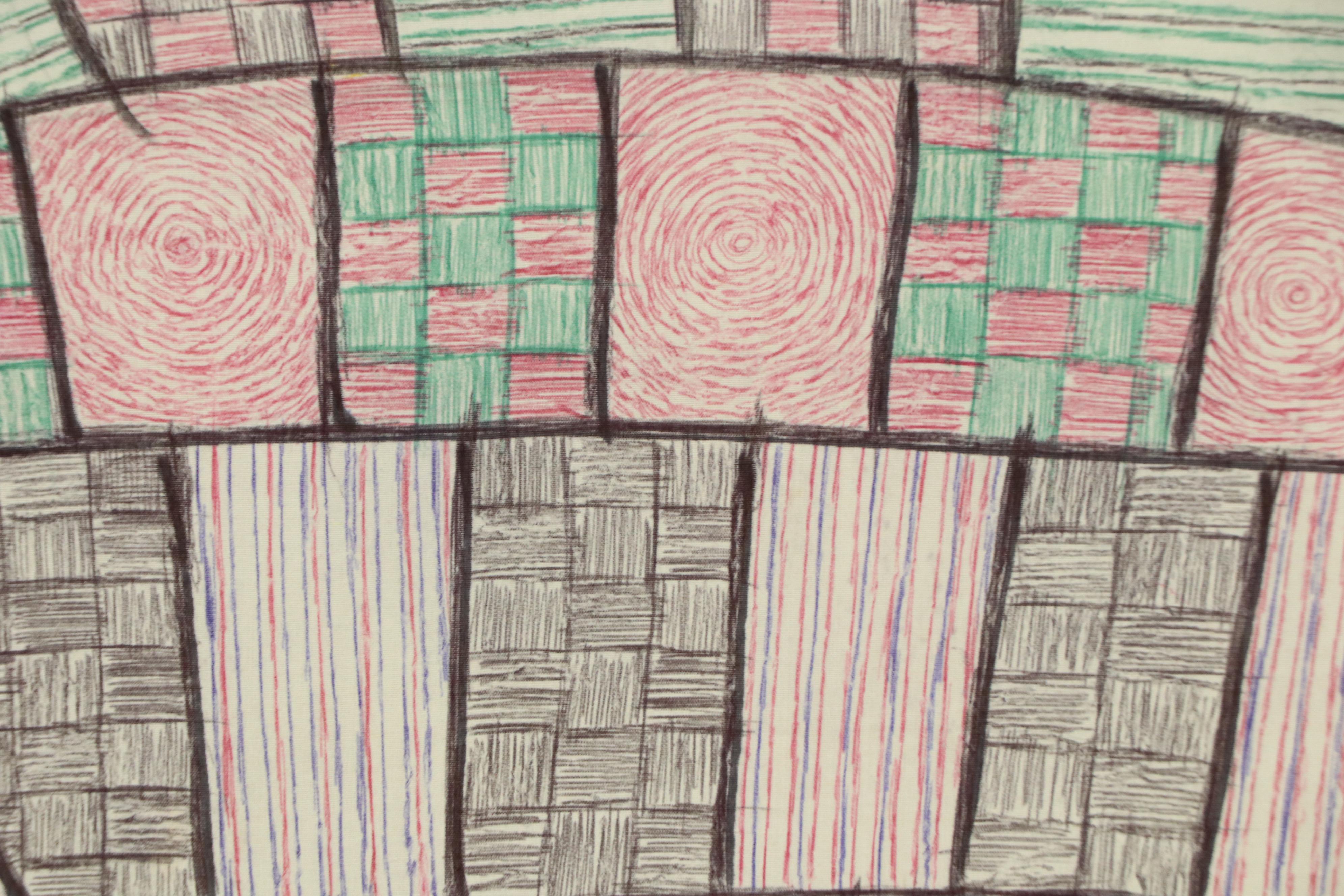 Kayode Buraimoh Mixed Media Painting "Flower Pot," 2025