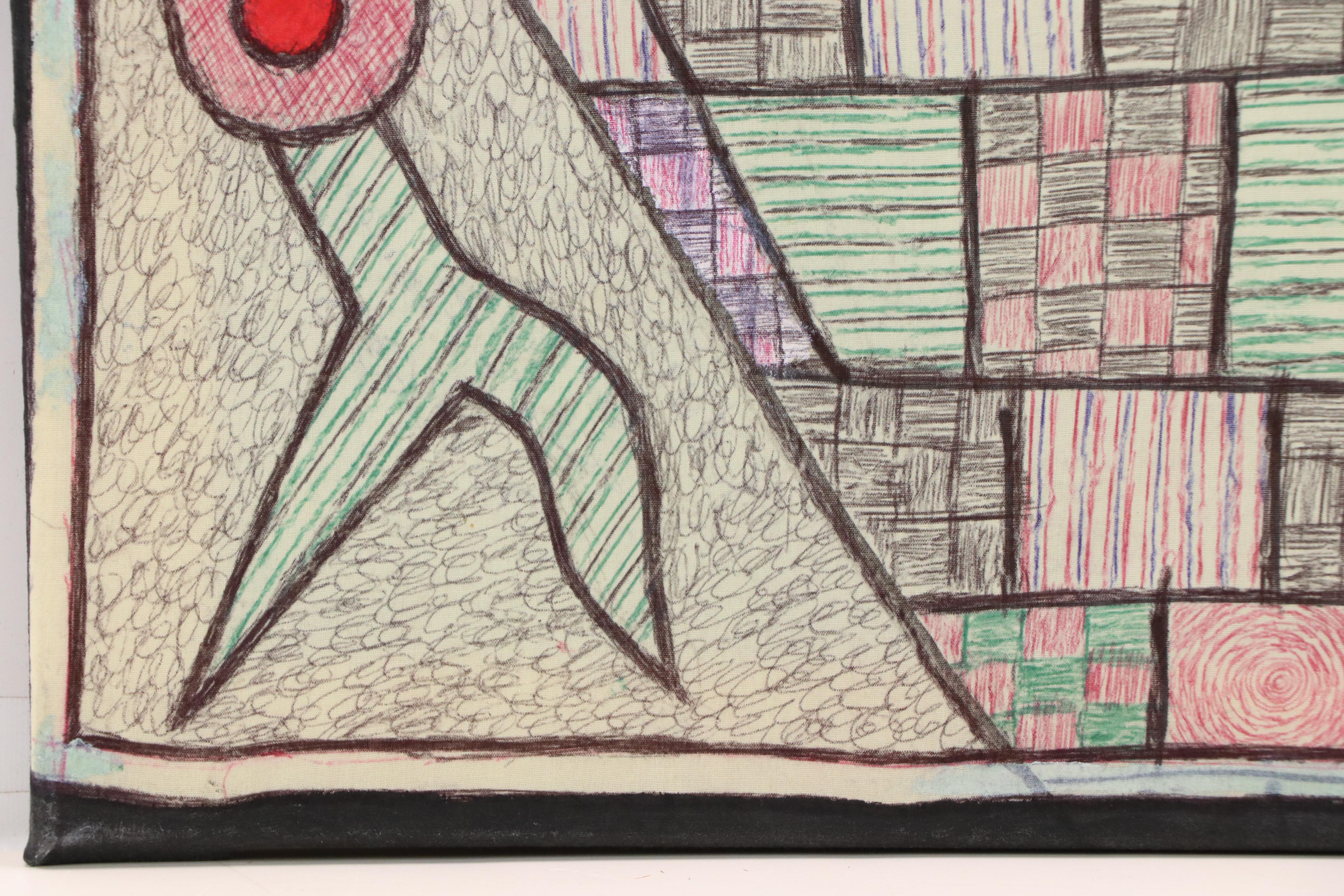 Kayode Buraimoh Mixed Media Painting "Flower Pot," 2025