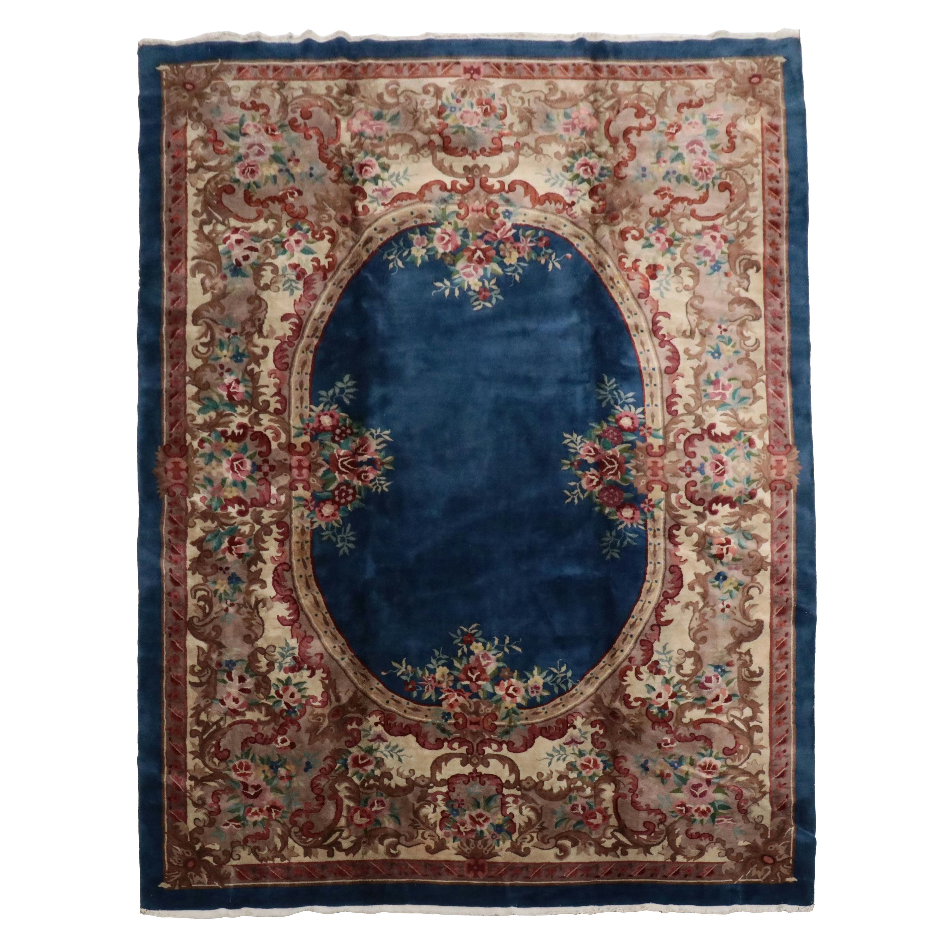 9'10 x 13'6 Hand-Knotted Sino-French Aubusson Room Sized Rug
