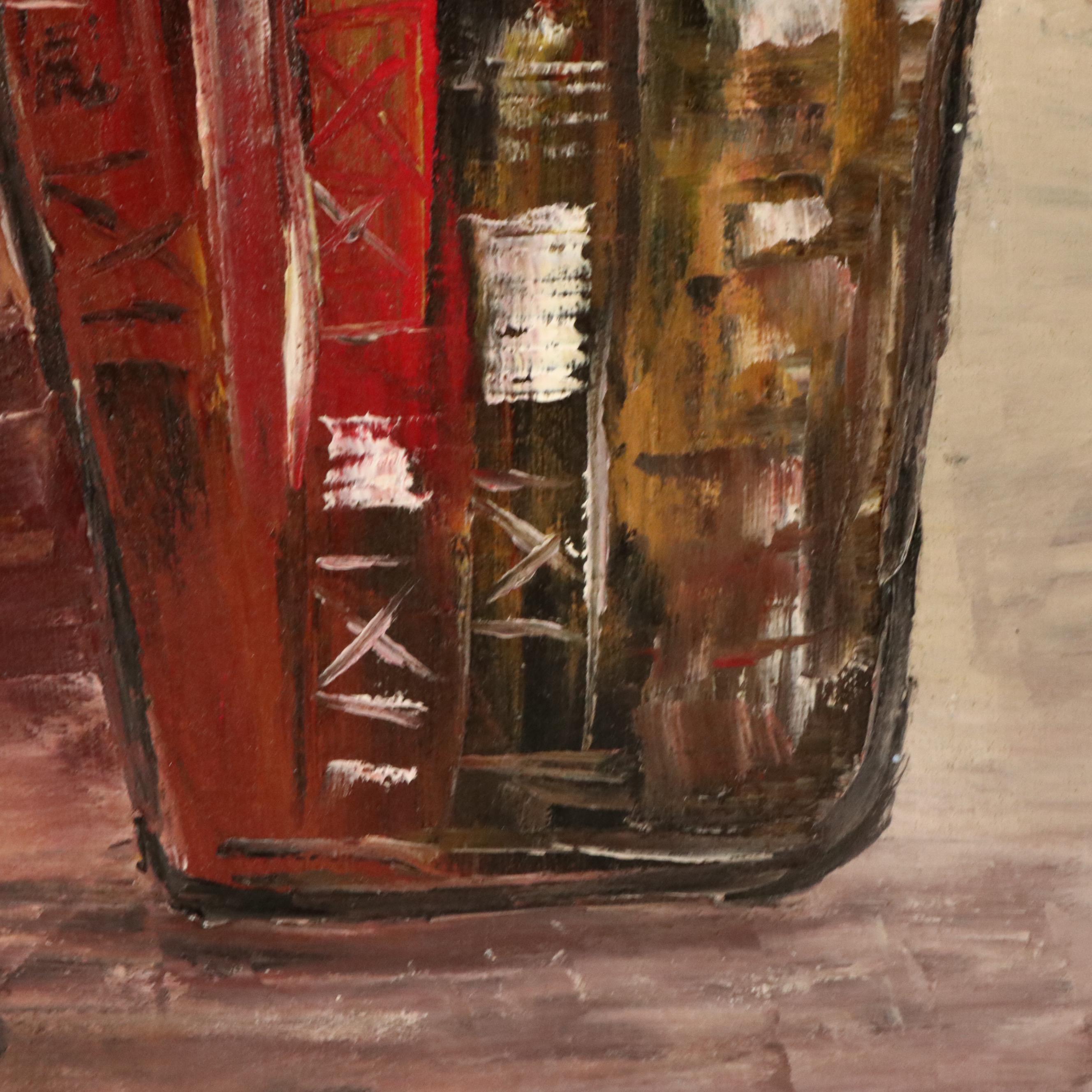 Bayo Ogundele Stylized Floral Still Life Oil Painting, 2025