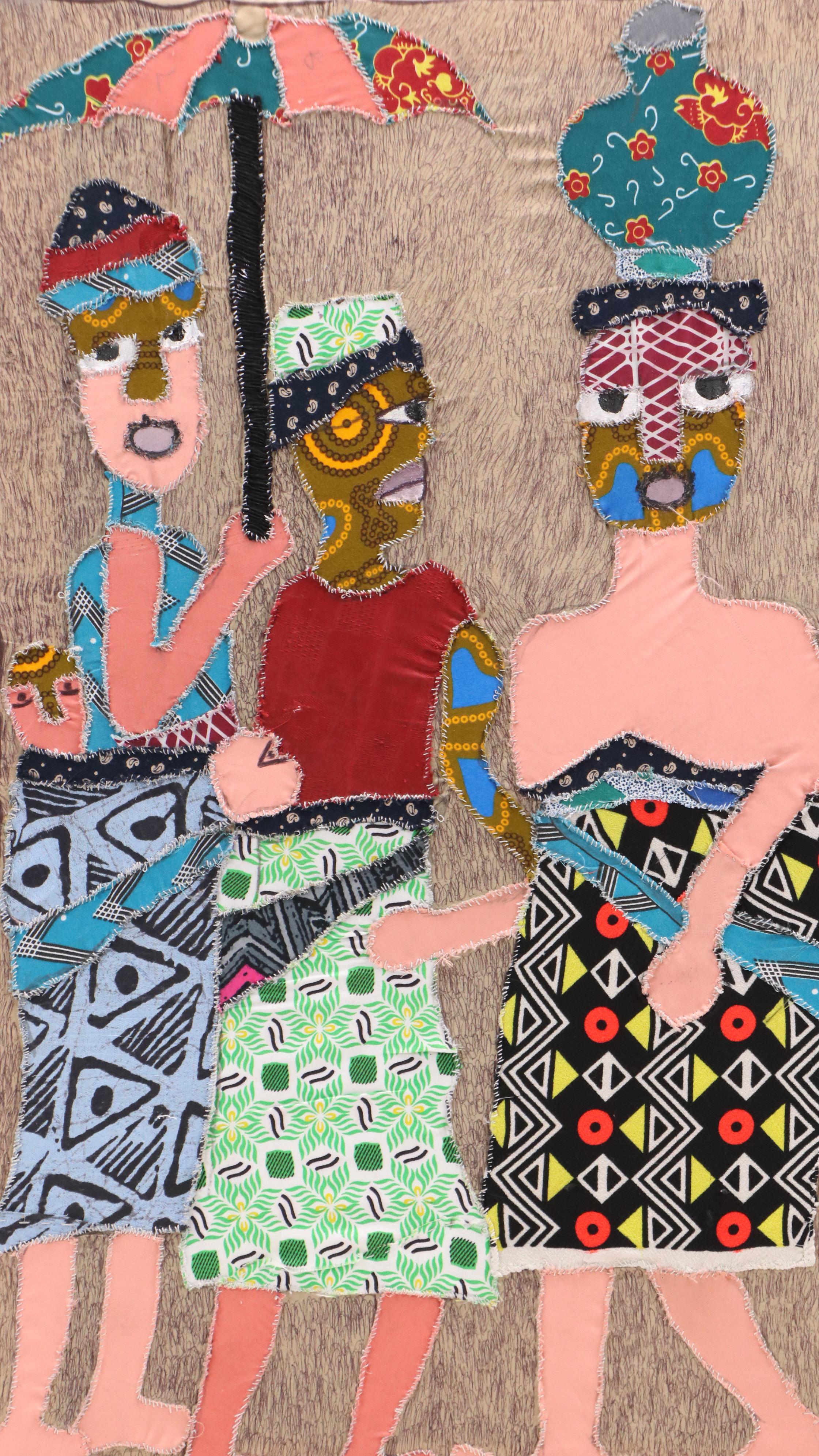 Kayode Buraimoh Stylized Mixed Media Collage "Asogbo," 2018