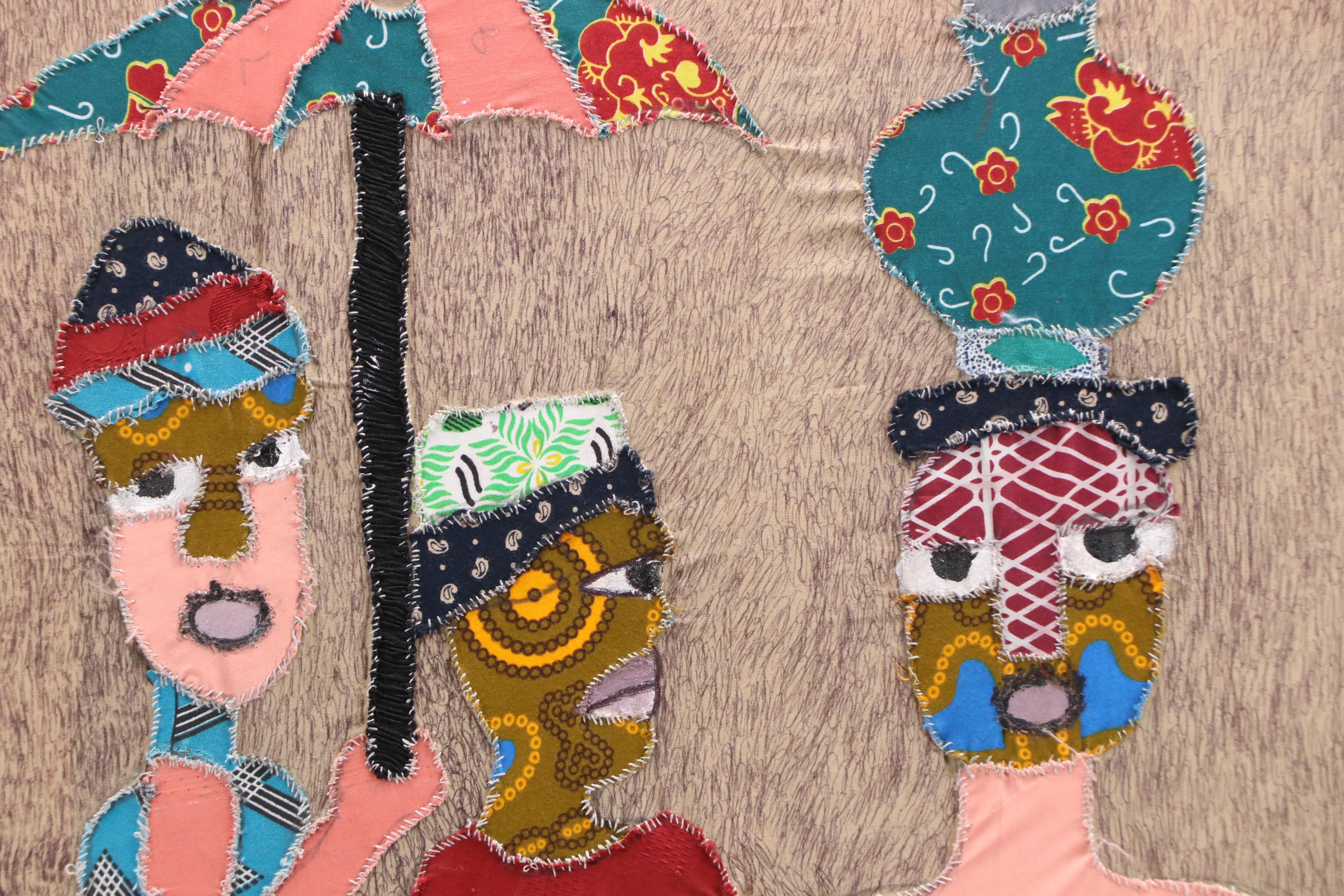 Kayode Buraimoh Stylized Mixed Media Collage "Asogbo," 2018