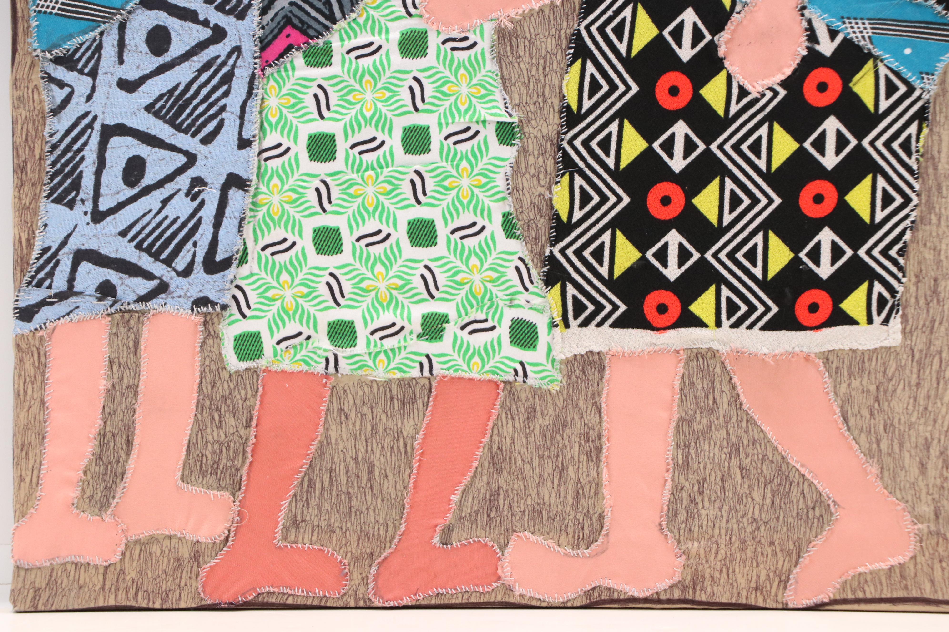 Kayode Buraimoh Stylized Mixed Media Collage "Asogbo," 2018