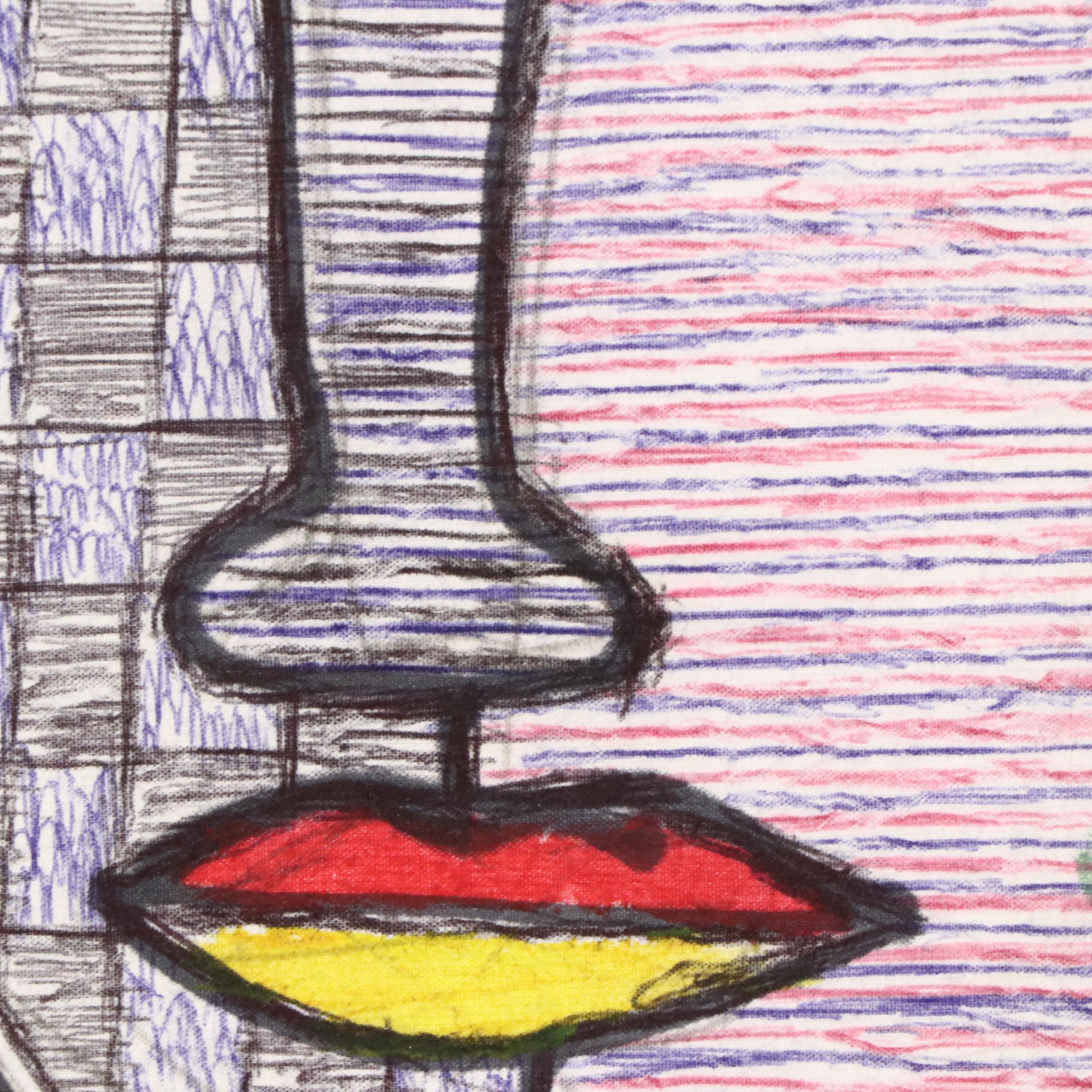 Kayode Buraimoh Mixed Media Painting "Collection of Faces," 2025