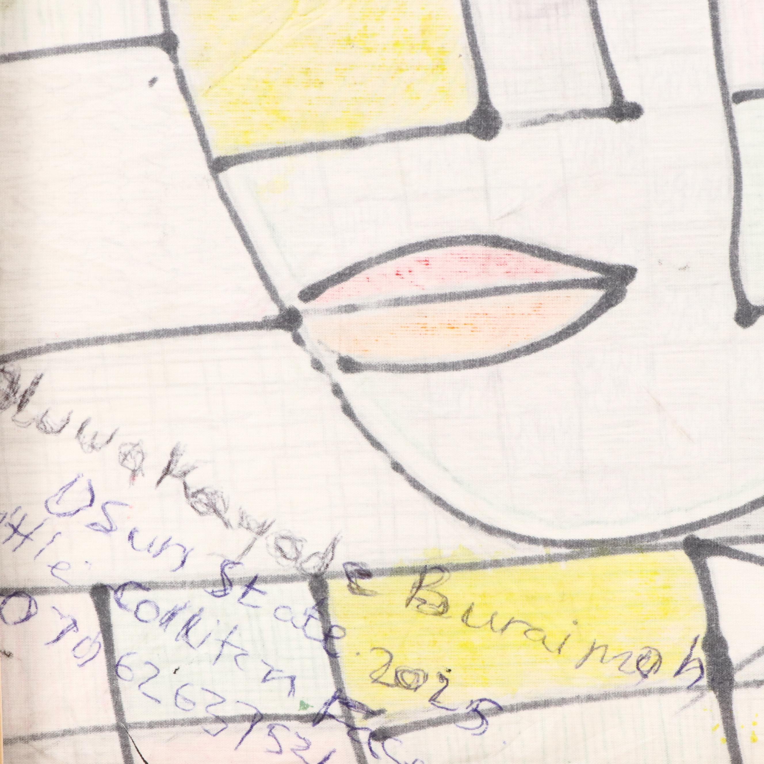 Kayode Buraimoh Mixed Media Painting "Collection of Faces," 2025