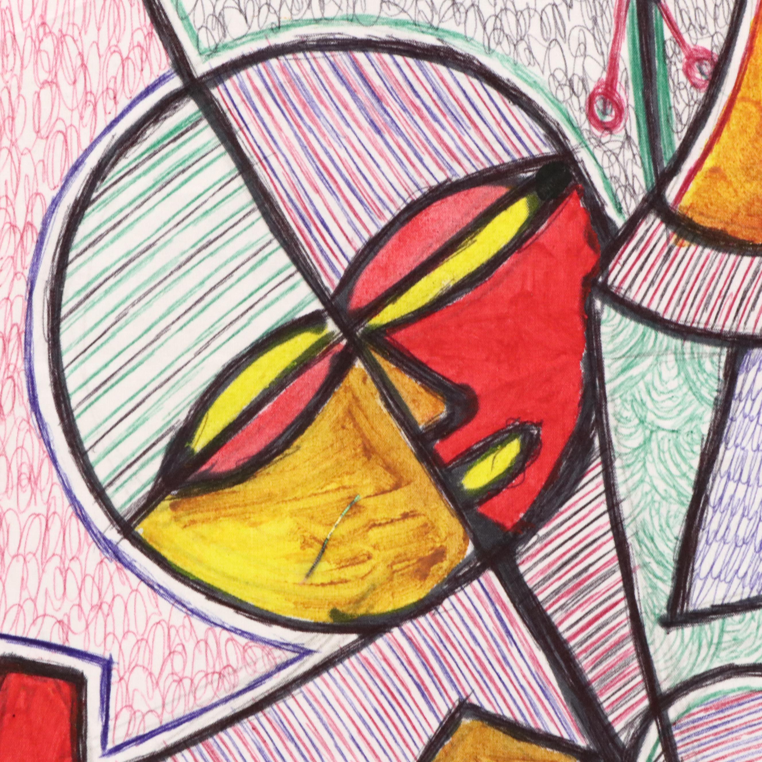 Kayode Buraimoh Mixed Media Painting of Mother Holding Baby, 2025