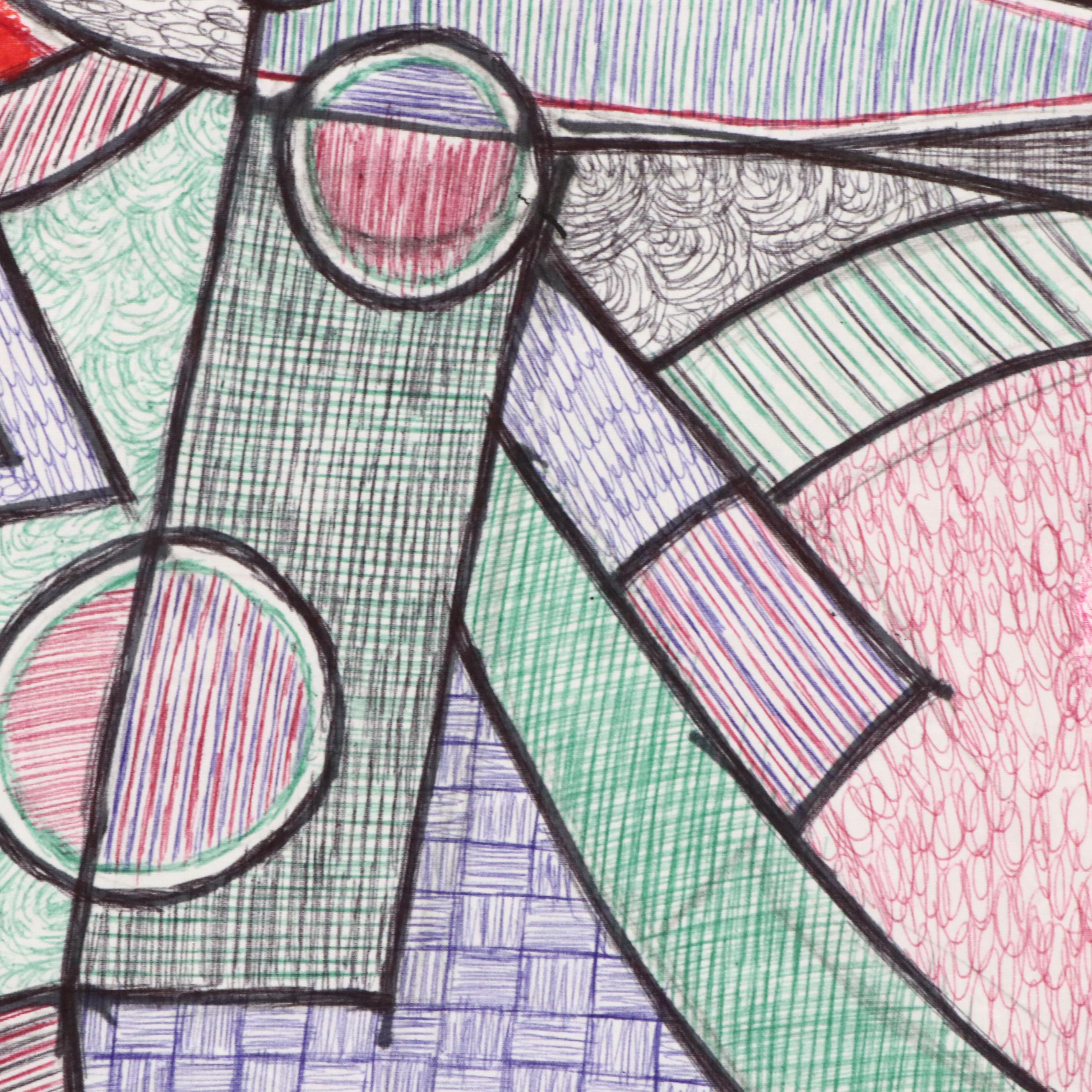 Kayode Buraimoh Mixed Media Painting of Mother Holding Baby, 2025