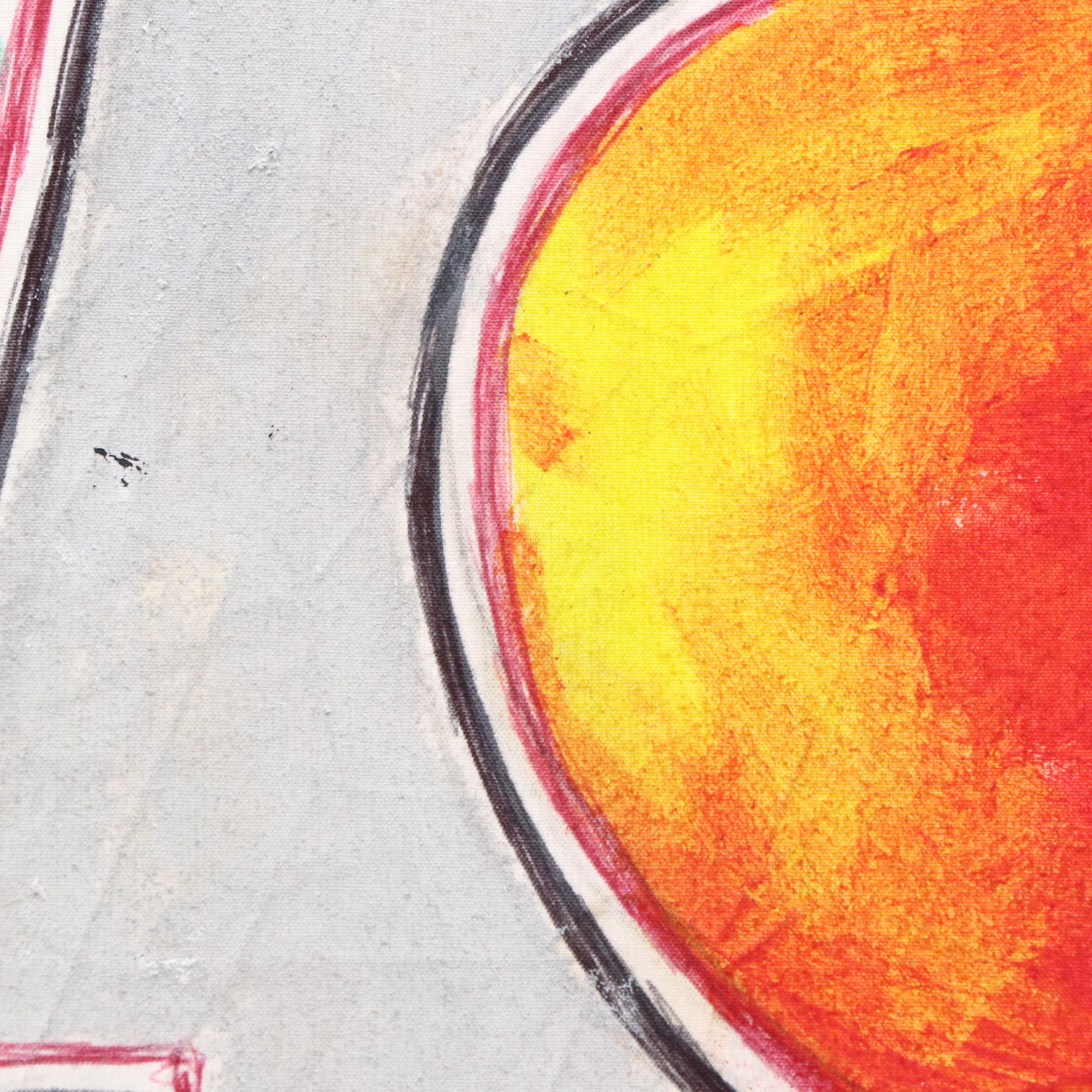 Kayode Buraimoh Mixed Media Painting of Mother Holding Baby, 2025