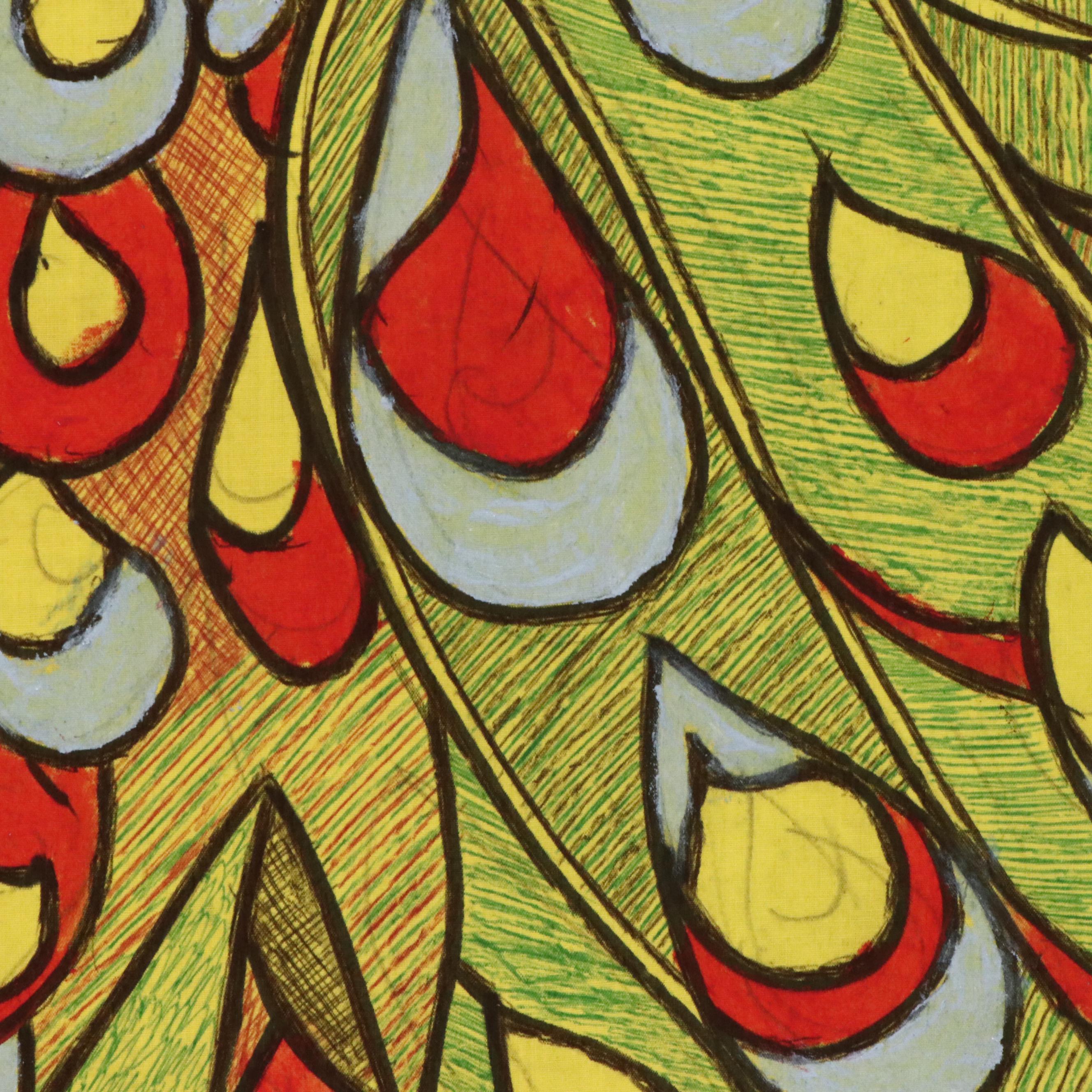 Kayode Buraimoh Mixed Media Painting "Peacock," 2025