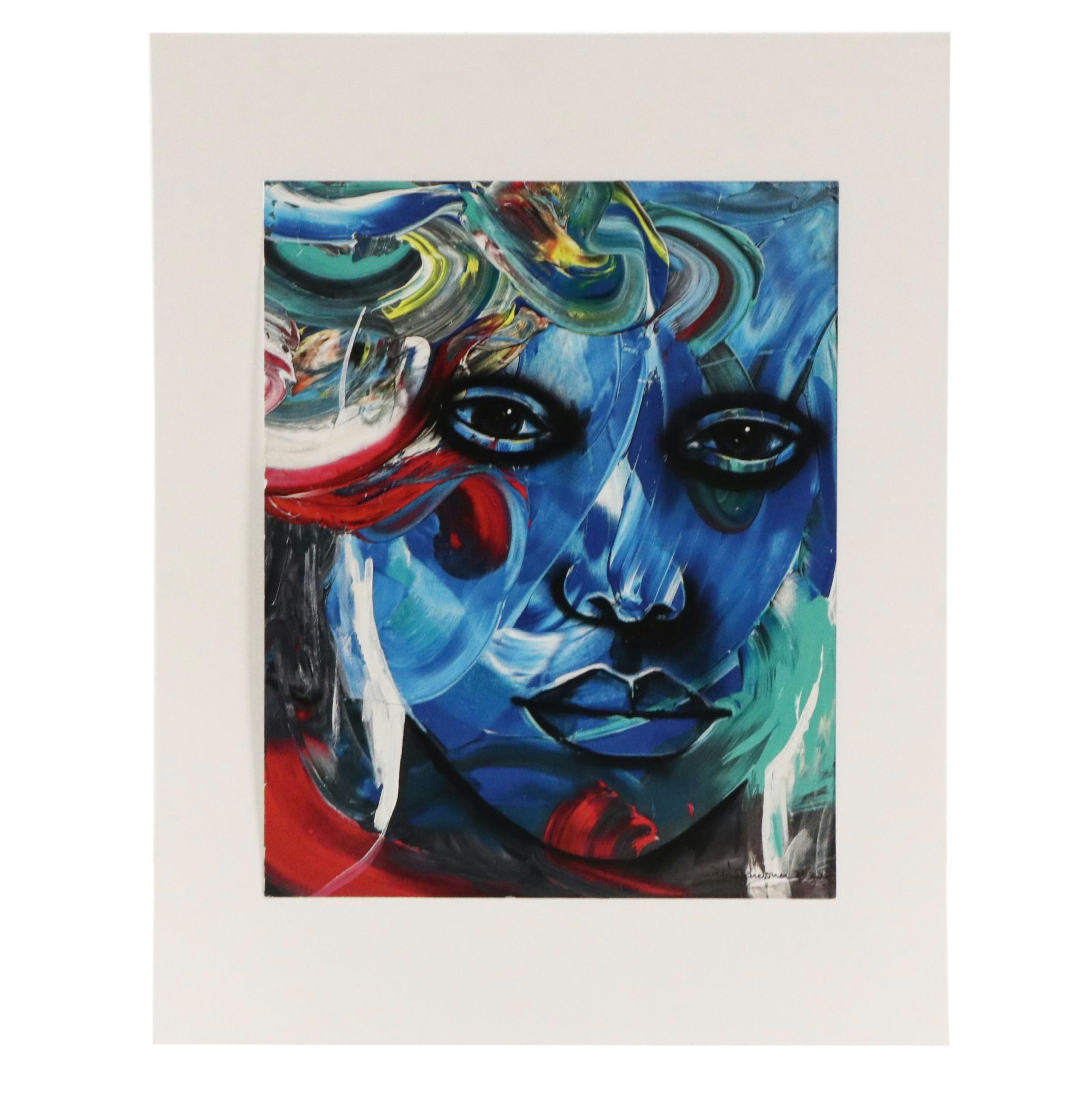 Abiola Idowu Digital Print of Stylized Portrait, 2025